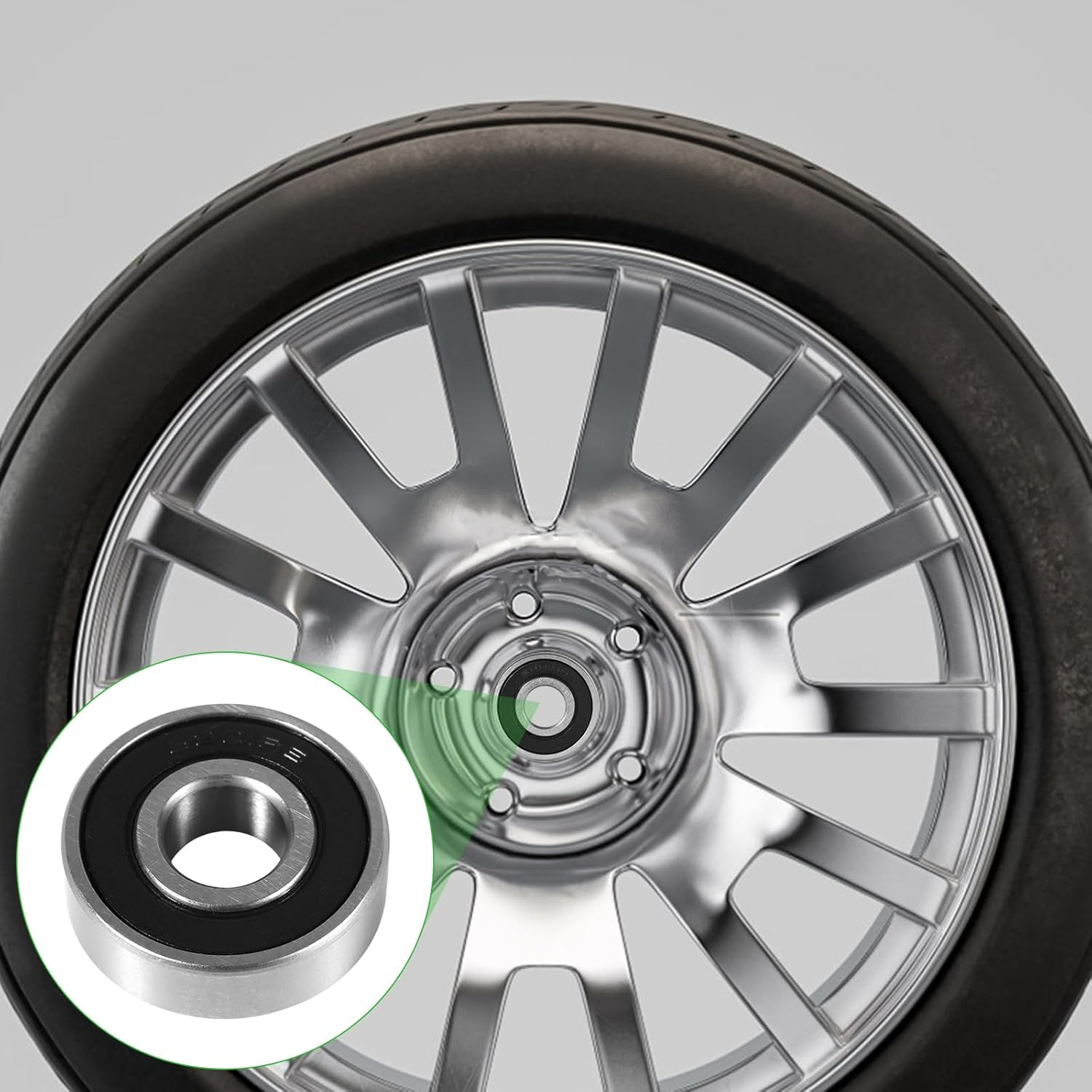 5Pcs 6201RS Front and Rear Wheel Bearing Kits for Coleman CT100U CC100X, Wheel Bearings Replacement for Baja Motorsports 97Cc Doodle Bug Motovox MBX10 Classic 80Cc Mini Bike Go Kart Parts image number 2