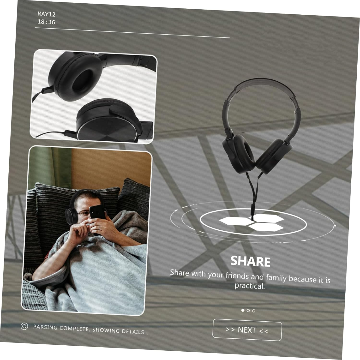 COHEALI 1Pc Portable Wired Headset with Noise Reduction Lightweight Stereo Headphone for Laptop and Computer Comfortable Earphones for Music Lovers Design