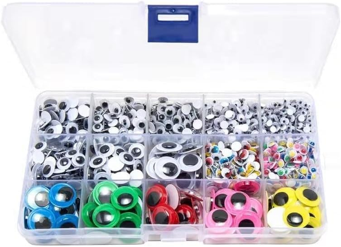 1500Pcs Googly Eyes Self Adhesive for Crafts, Craft Sticker Wiggle Eyes with Multi Colored and Sizes for DIY image number 2