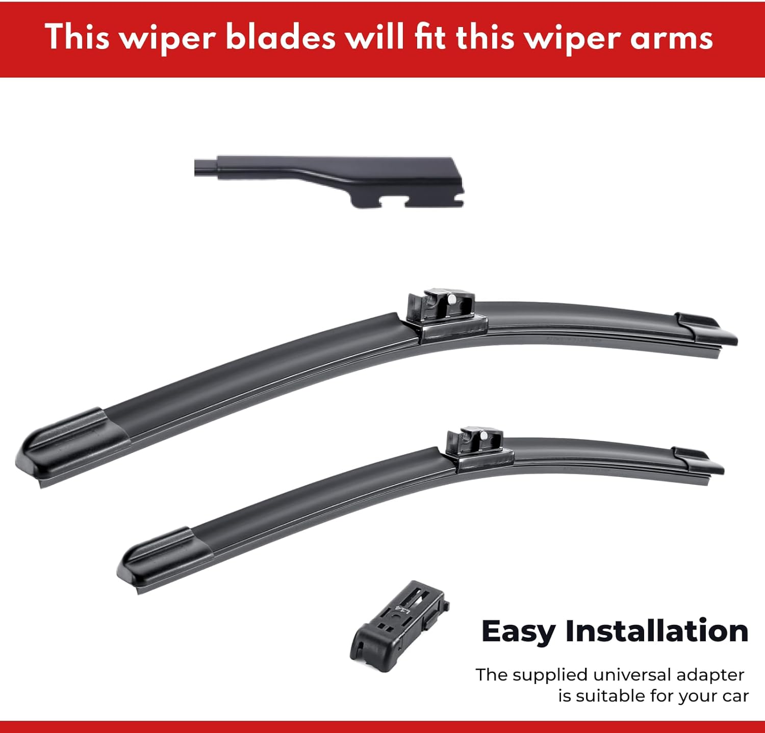 Premium Wiper Blades for MG ZS AZS1 2017-2025 Pack of 24" + 14" Inch Front Windscreen Replacement Driver Passenger Side Windshield Pair Rubber Wipers (2 Pcs Set) image number 2
