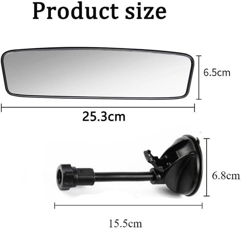 KEWAYO Car Rear View Mirror with Suction Cup, Wide Angle HD Auto inside Rearview Mirror, Adjustable Angle Reduce Blind Spots, Universal for Vehicle, Truck, SUV, Van image number 5