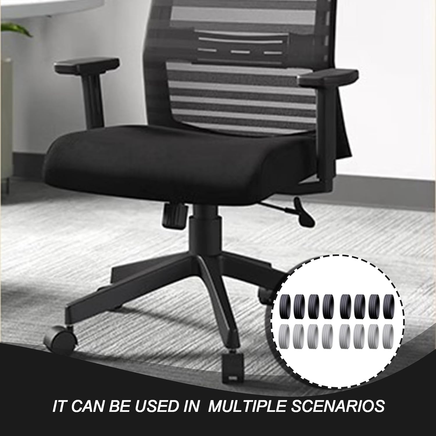 LDBKLGHJ Suitcase Protective Cover, Suitcase Wheel Covers, Pack of 16 Suitcase Wheel Covers for Noise Reduction, Hand Luggage Wheel Cover for Most Spinner Wheels image number 5