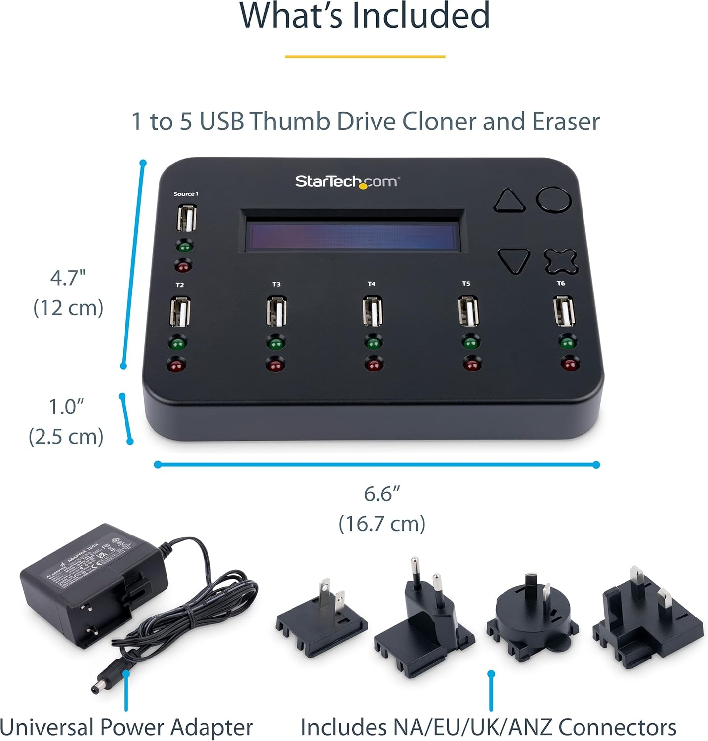 Startech.Com 1:5 Standalone USB Flash Drive Duplicator and Eraser-1 to 5 Flash Drive Copier & Sanitizer with Single/Multi-Pass DOD Erase image number 4