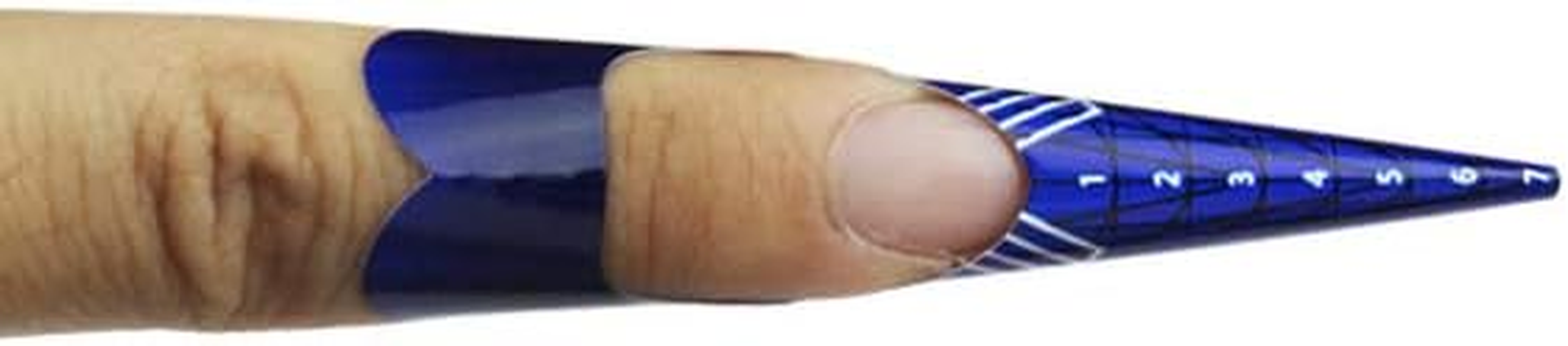 Fingerangel 100PCS Stiletto Nail Tips Laser Blue Nail Forms Gel Polish Extension Forms Acrylic Tips Nail Art Decoration DIY Nail Gel Curl image number 4