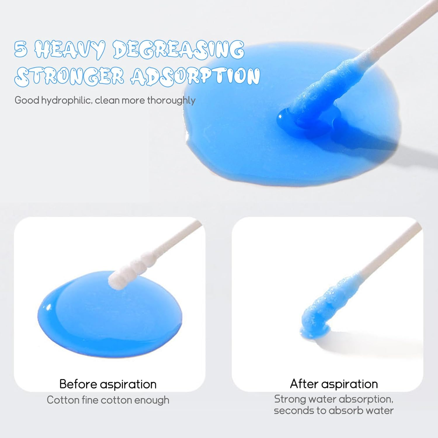 Baby Cotton Swabs in Cat Paw Case &ndash; 200Pcs Dual-Ended Ear Swabs with Water Drop & Spiral Tips, Safe & Gentle for Infant Ear and Nose Cleaning, Green image number 4