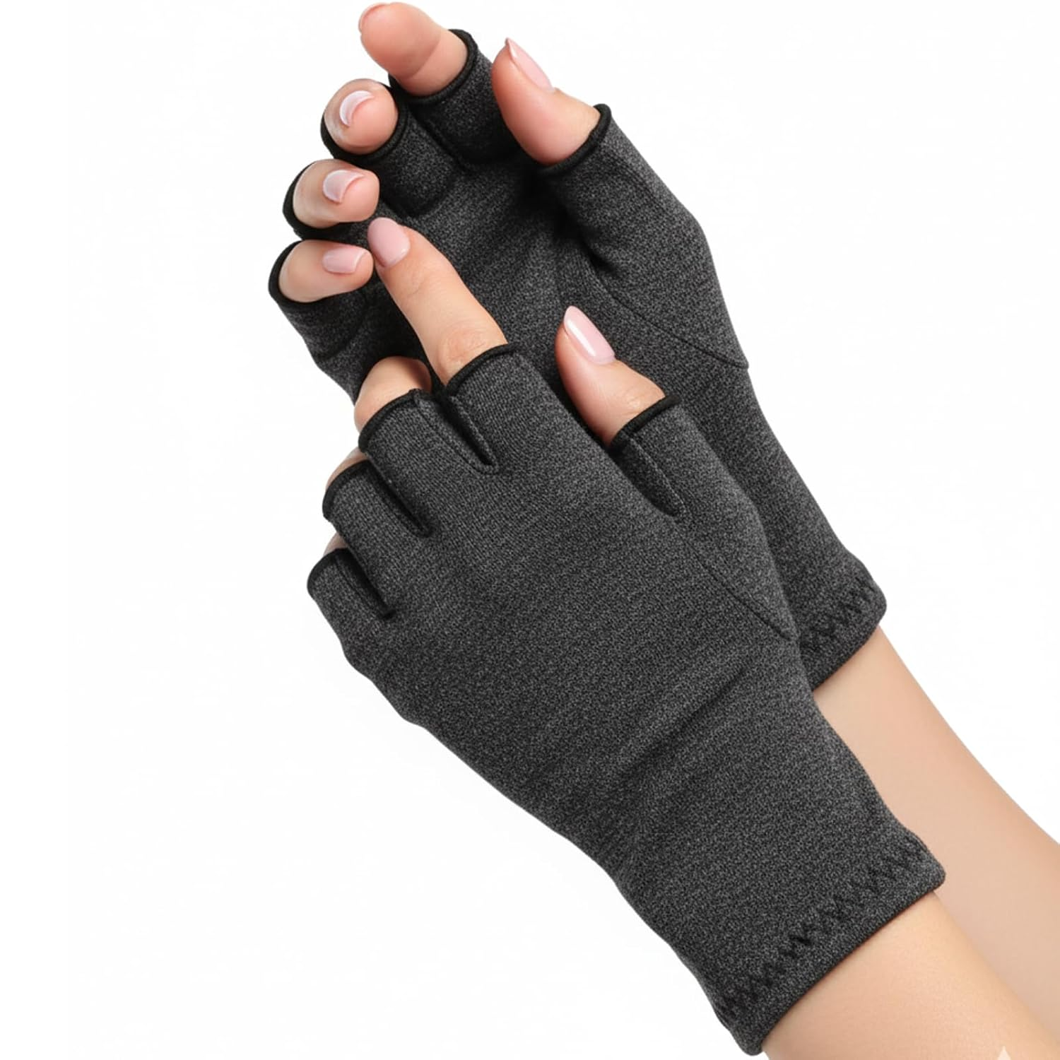 Compression Gloves, Breathable Support for Hands and Wrists, Relieves Discomfort, Gray