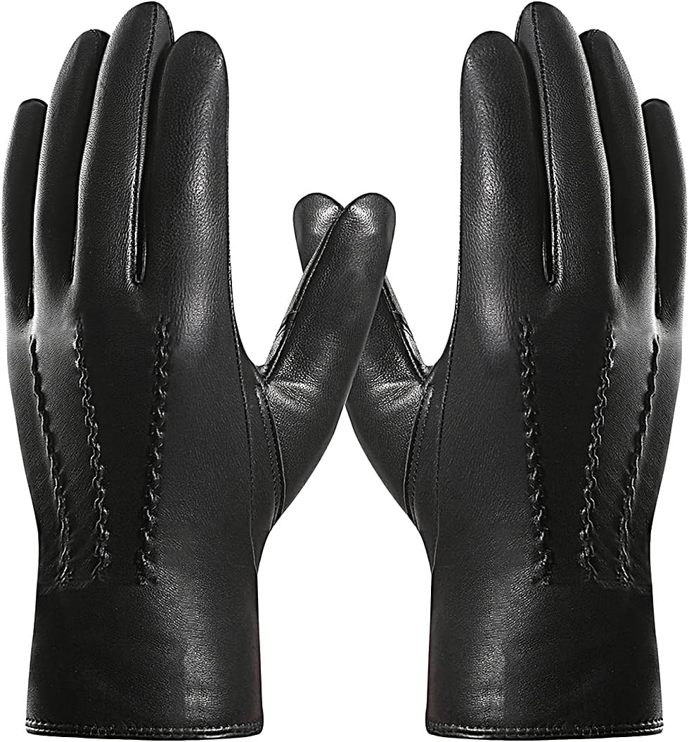 Harssidanzar Men'S Italian Sheepskin Leather Gloves image number 3