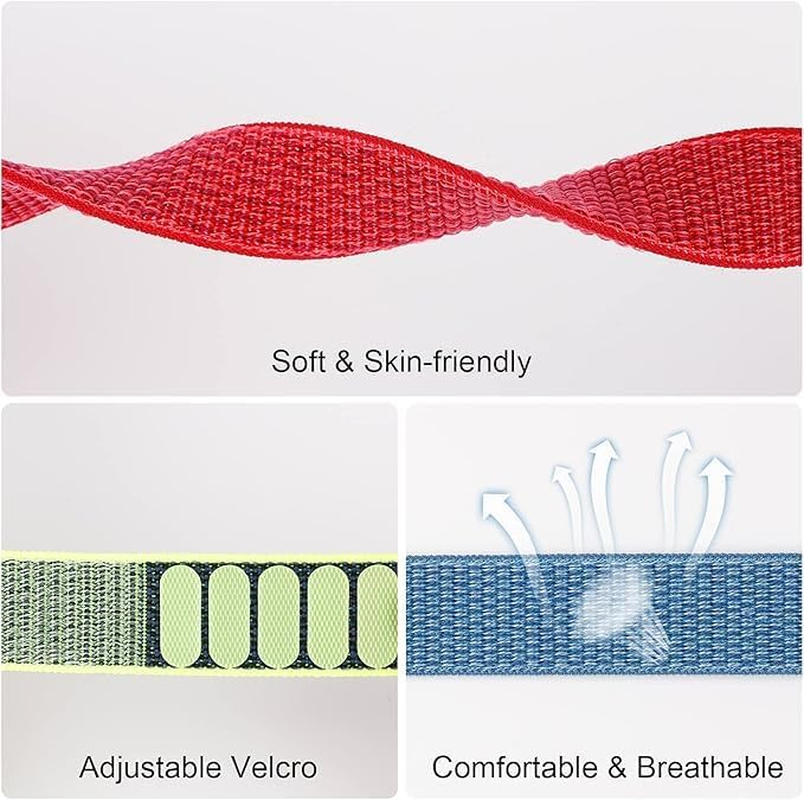 2 Pack Kids Wristband for Airtag, Nylon Watch Band GPS Tracker Holder Protective Case Compatible with Apple Air Tag, Adjustable Anti-Lost Bracelet for Toddler Baby Children Elders