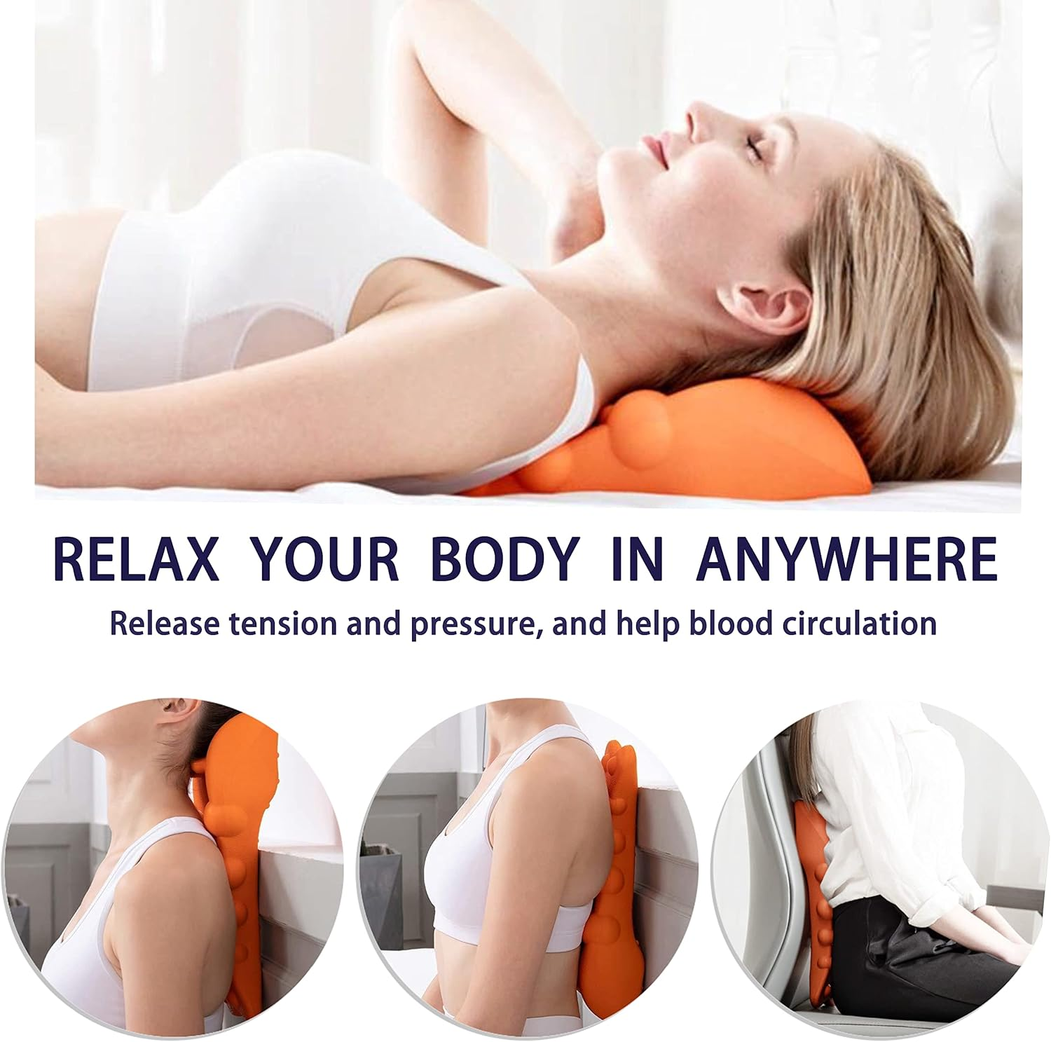 Neck and Shoulder Relaxer, Back Relaxer,Cervical Traction Device for TMJ Pain Relief and Cervical Spine Alignment, Chiropractic Pillow Neck