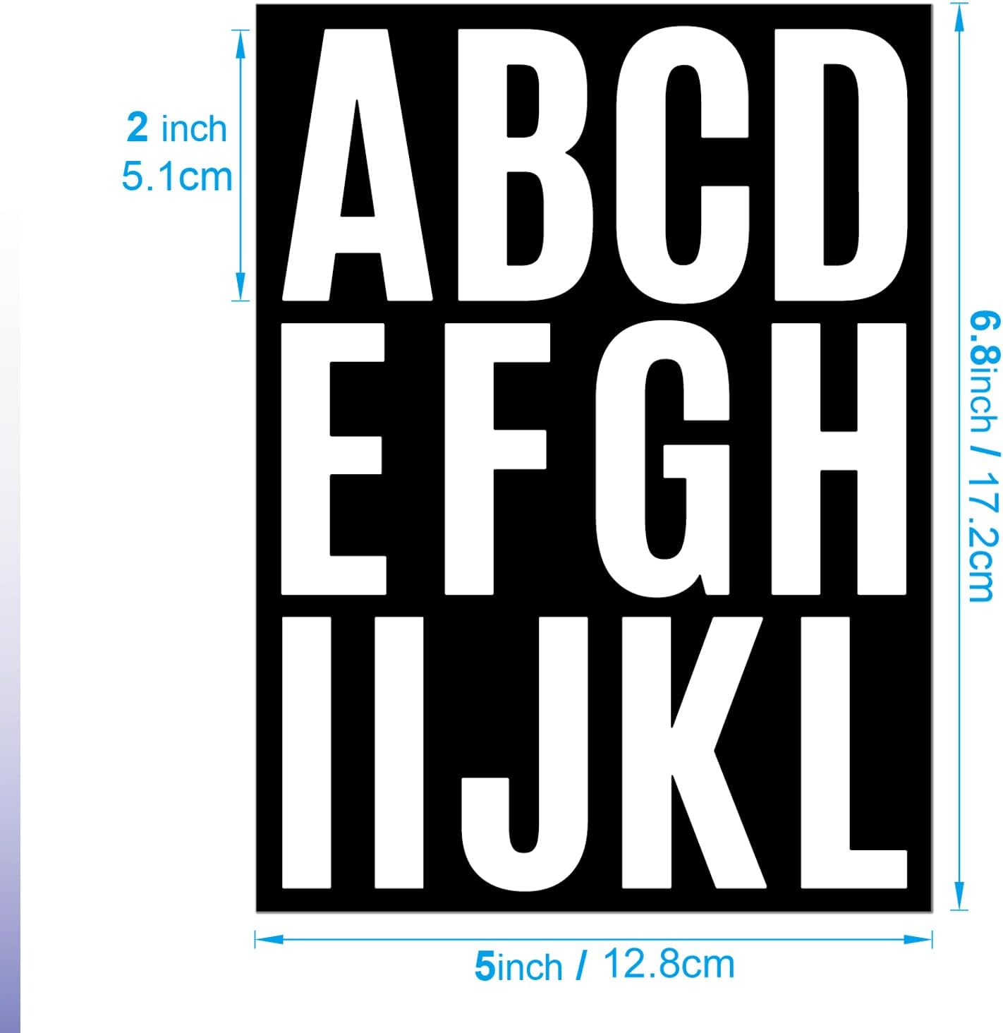 Waynoda 24 Sheets 2 Inch Self Adhesive Letters Stick on Vinyl Letters Capital Letter Stickers Alphabet Sticker Letter Number for Outdoor Sign Poster Mailboxes Crafts(White), Transparent,White