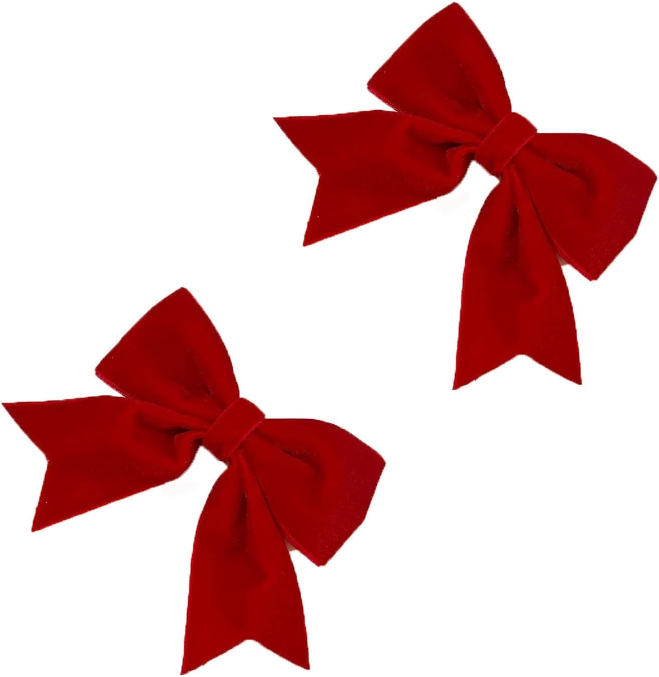 Bow Hair Clips 2PCS, Girls Velvet Hair Clips for Christmas, Red image number 1