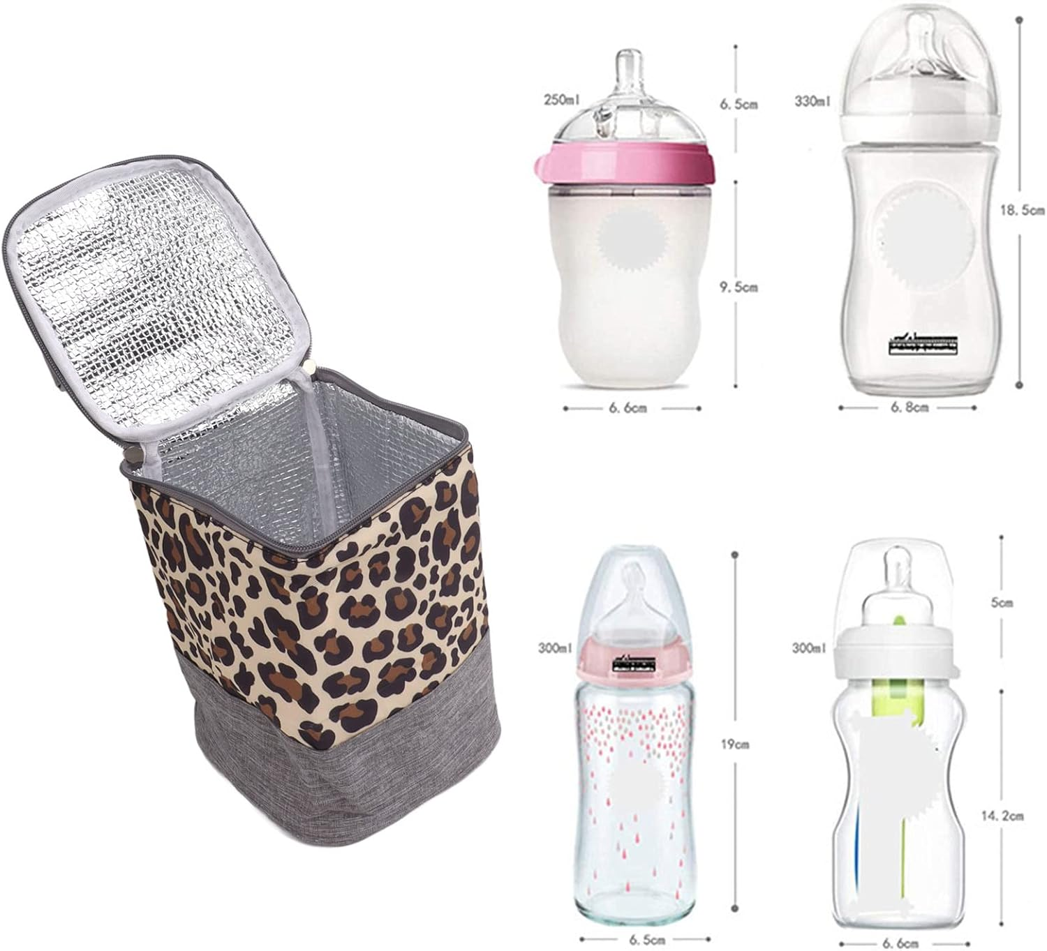 Thermal Baby Bottle Bag, Easy Cleaning Breastmilk Warmer Cooler Carrier Bag Side Pocket Design 3L with Handle for Travel image number 2