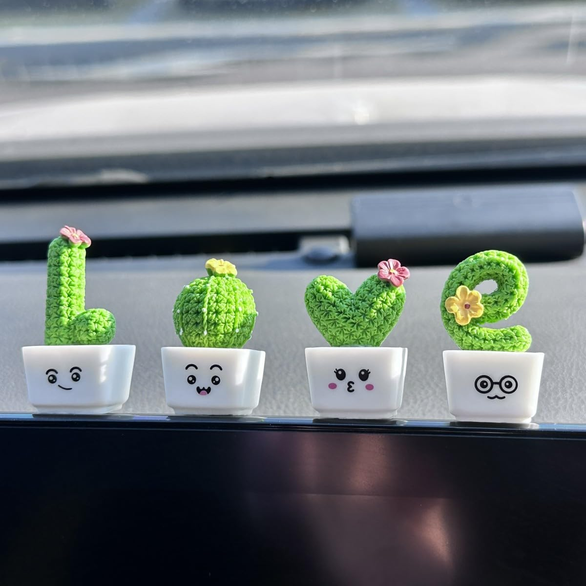 Car Rearview Mirror Accessories, Succulent Cactus Dashboard Decor, Car Ornament, Car Accessories Aesthetic, Interior Decoration Accessories for Car Rearview Mirror and Dashboard, Funny Ornament Gifts image number 4