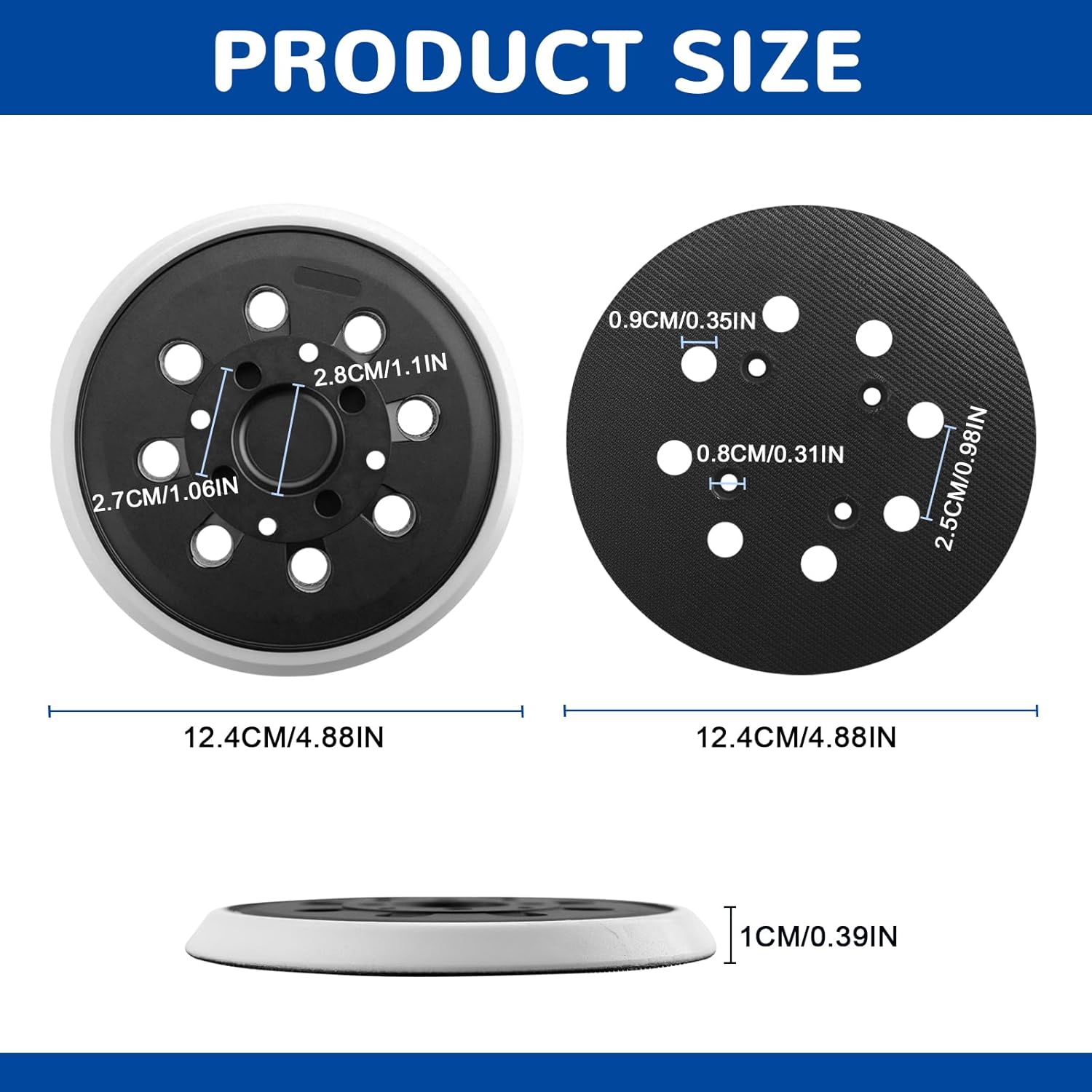 2 X Sanding Discs for Bosch 125 Mm, Sanding Disc 125 Mm 8-Hole with System, Sanding Plate with Hook and Loop Compatible with Bosch PEX 300/400 AE/4000 Ae/Advancedorbit 18 Eccentric Sanding Machine image number 2