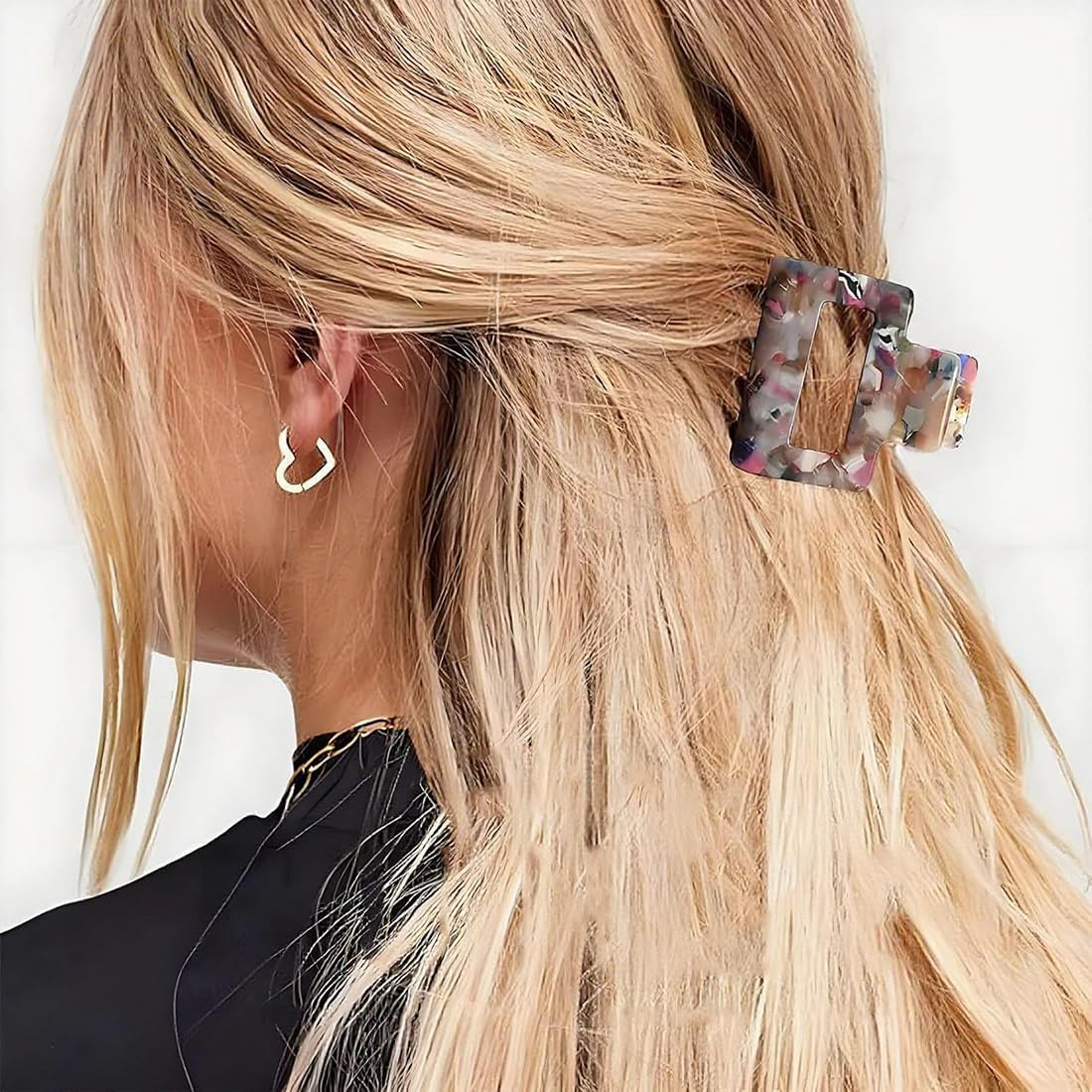 KIRZAX Pack of 3 Acetic Acid Hair Clips, Non-Slip Small Claw Clips, French Design, Strong Hold Hair Clips, Hair Accessories for Women and Girls image number 5