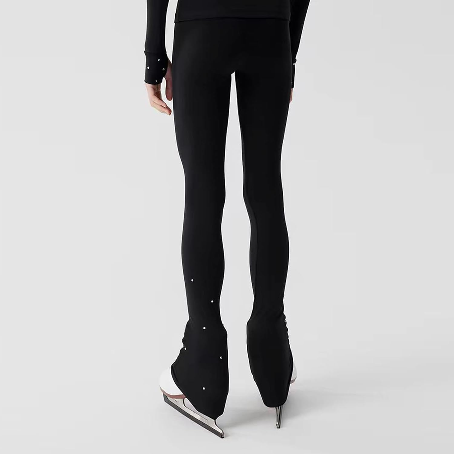 LIUHUO Eiskunstlauf-Anzug, Hose, Jacken, M&auml;dchen, Damen, Bequeme Trainingskleidung, Schwarz image number 4