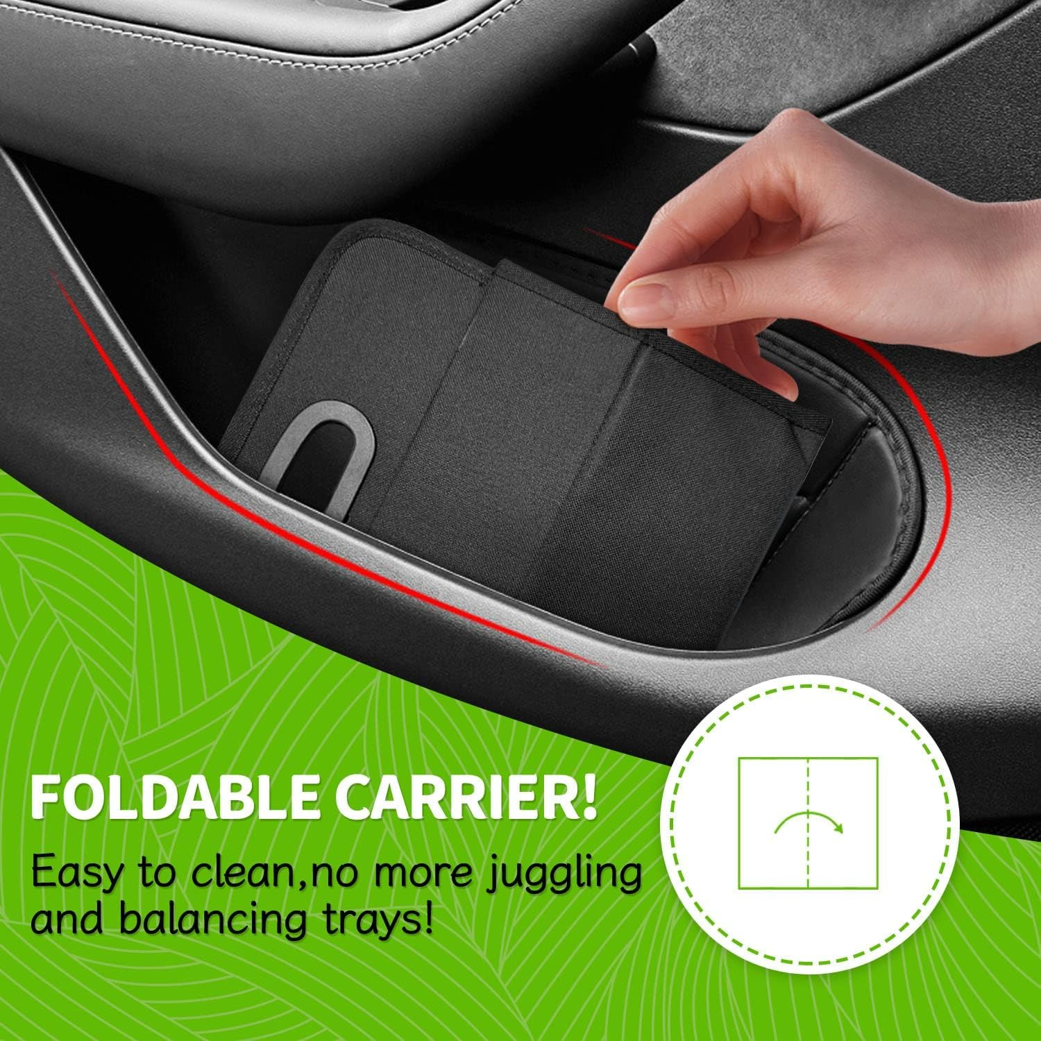 Cup Caddy Portable Drink Carrier or Cans Reusable, 6-Cup Holder with Handle, Folds Flat, Carry Coffee, Wine, Cocktails, Safely Secures Hot and Cold Beverages- for Delivery and Take Out (Black) image number 3