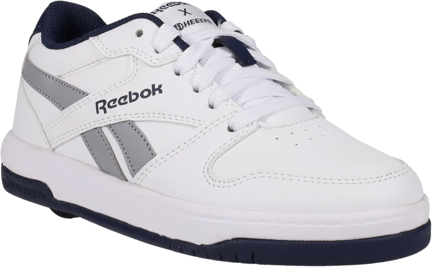 Heelys Men'S Reebok Bb4500 Low Wheeled Heel Shoe, White/Grey/Navy, 13 image number 4