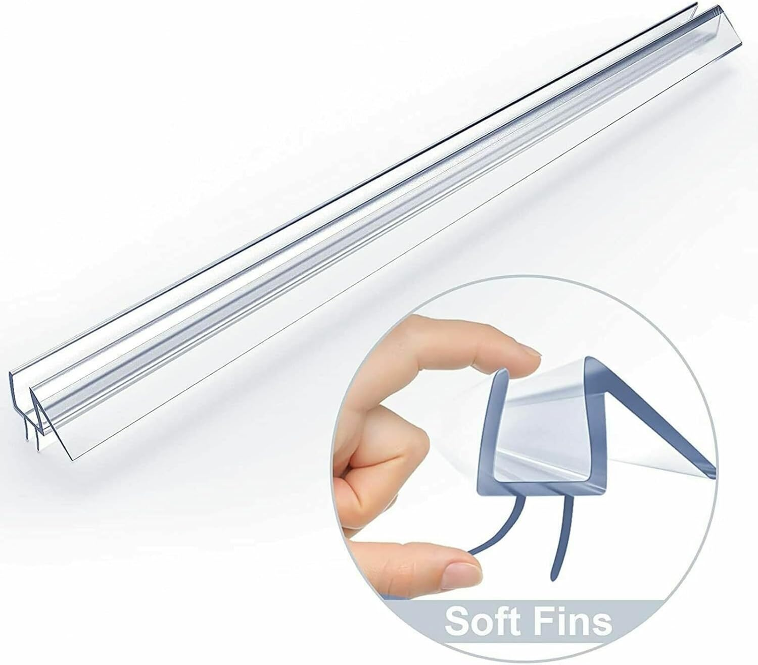 Transparent PVC Shower Door Bottom Seal 70Cm/27.55 Inches Easy Install Water Barrier for 6Mm 8Mm 10Mm 12Mm Glass (6Mm) image number 6