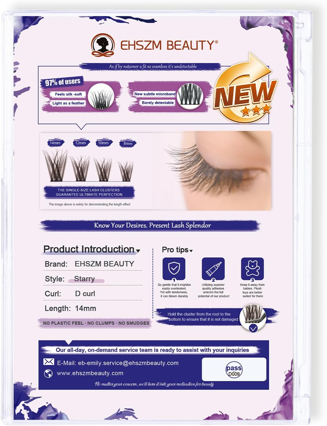Upgraded,Wispy Lash Clusters 14Mm D Curl Only,Eyelash Clusters Natural,Ultra-Soft Individual Lashes,Empowered by New Softening Factor.No Plastic Feel,New Comfort - Starry Style - New, D Curl, Sunrise image number 6