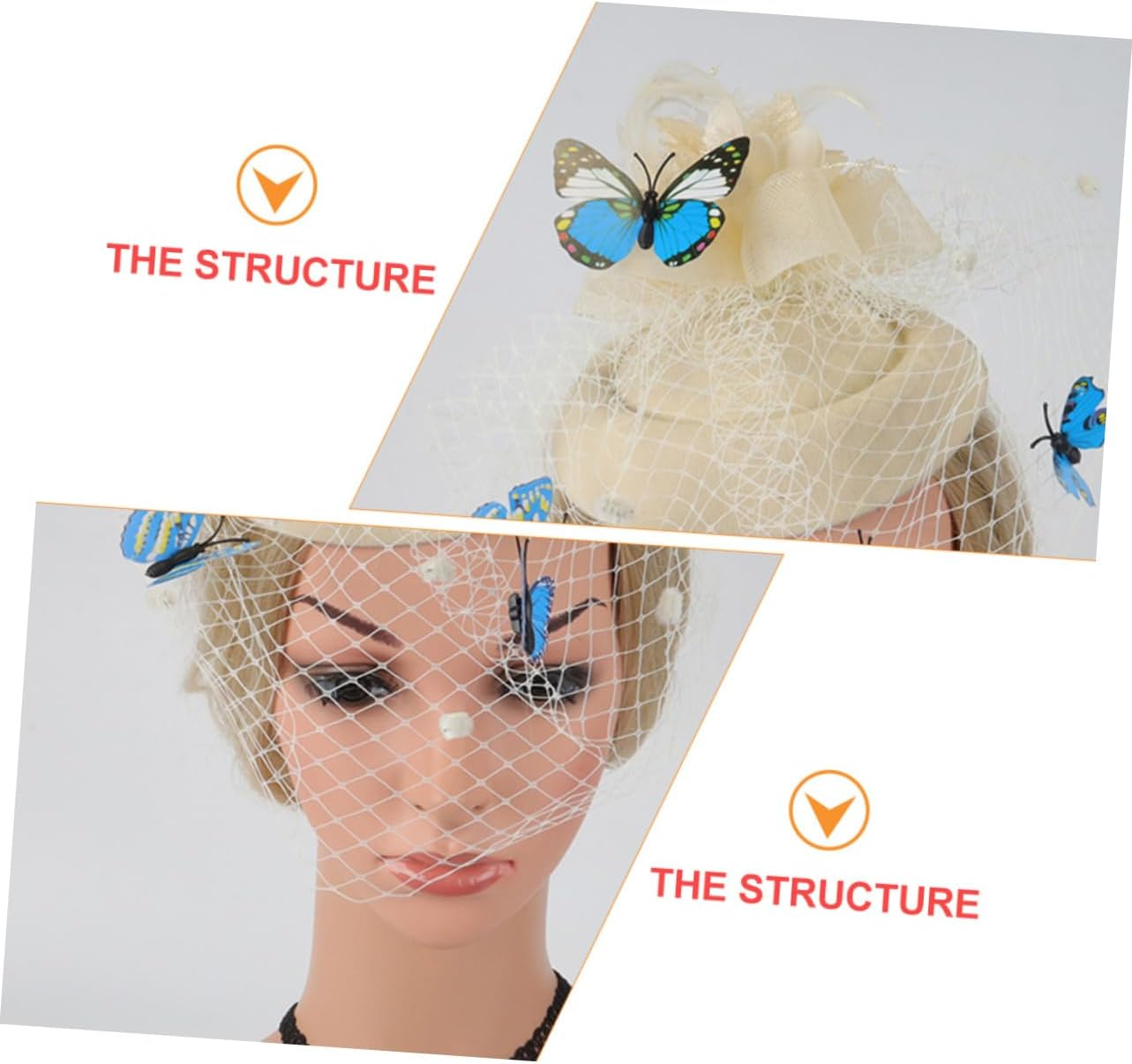 Healeved Stylish Mini Gauze Hat Hair Clasp Headband for Women Lightweight Hair Hoop Accessory for Wedding Party Stage Performance Eye Catching Design - Dark Green image number 6