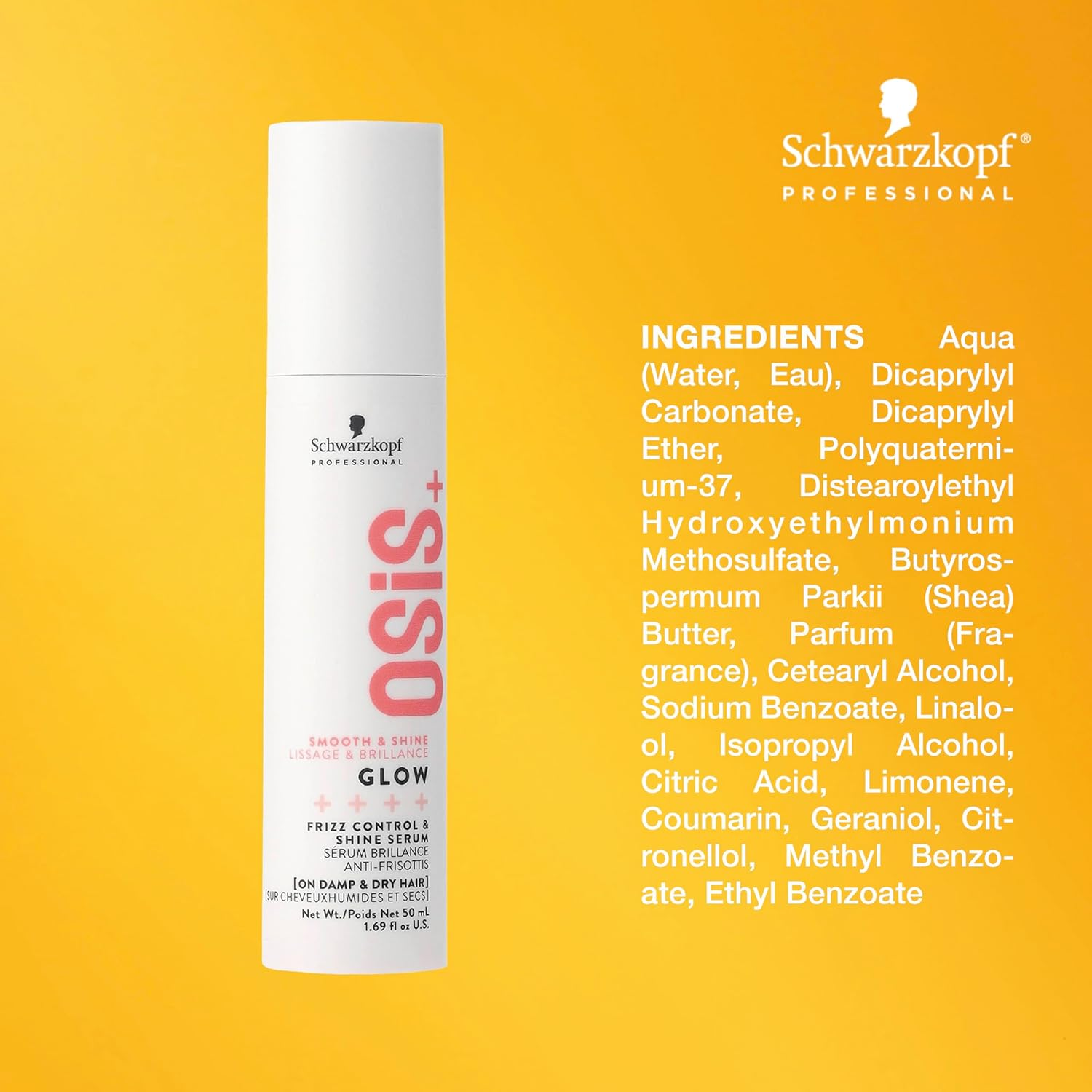 Osis+ Glow Anti-Frizz Shine Serum 1.69 Oz |Lightweight, Non-Greasy Formula | Heat Protection, Frizz Control, and Humidity Protection | for All Hair Types image number 3