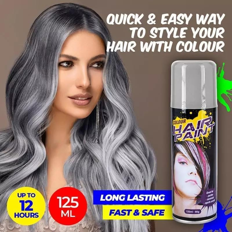 LEDON Hair Spray Floro Colour - (Silver) 125Ml Perfect for Parties, Halloween, Cosplay & Festivals Safe for All Hair Types image number 1