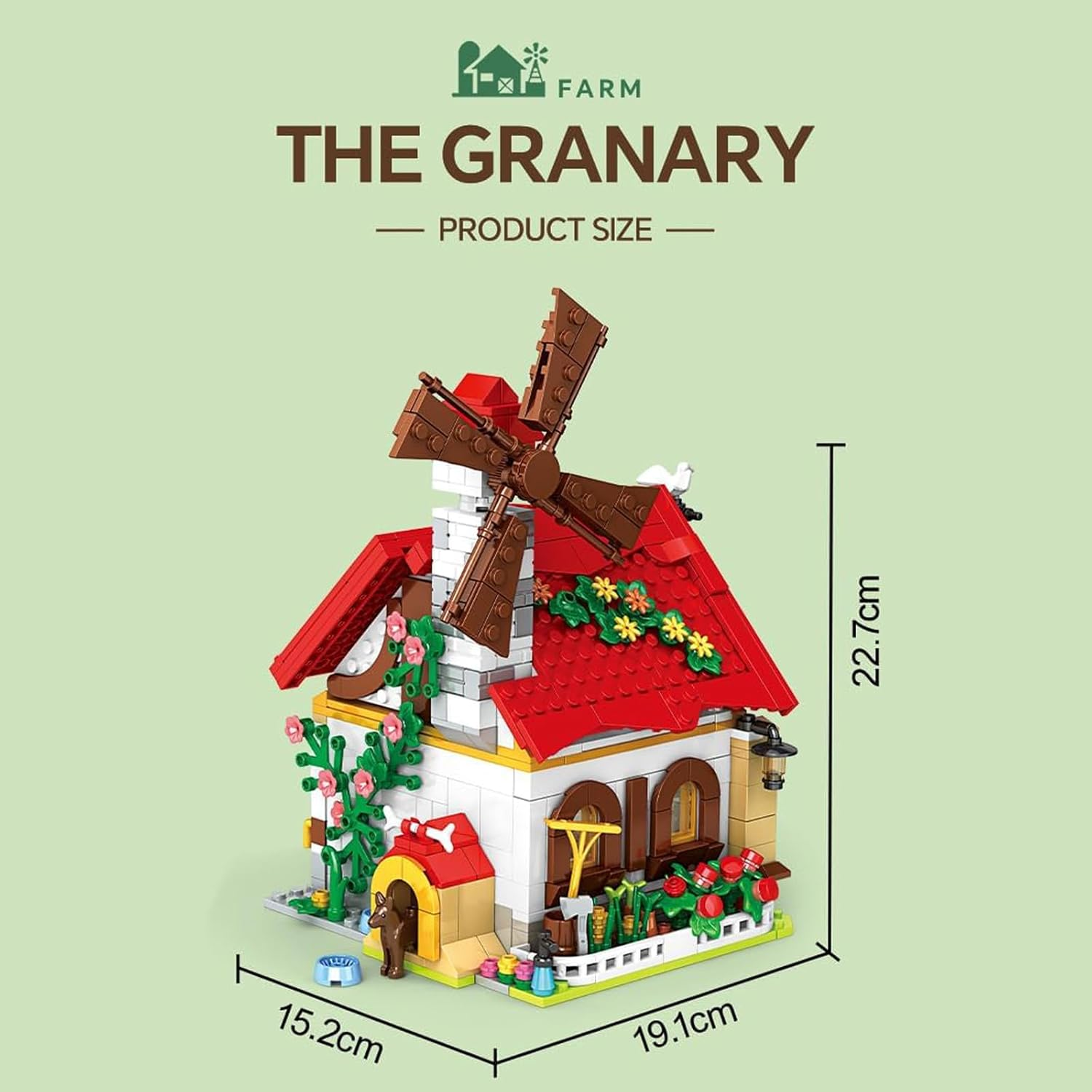 WOMA Farm House Building Toy, 720 PCS Farm Animals Building Block Set, Farmhouse with Horse for Girls and Boys, Creative Farm Educational Toys Present for Kids Ages 6+ image number 4