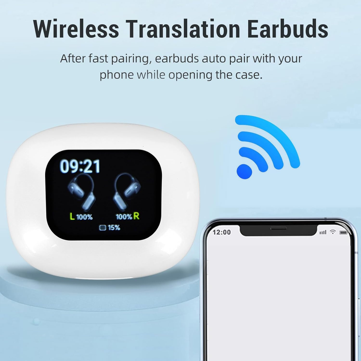 Generic Translation Earbuds, 3 in 1 Ai Translator Earbuds 150 Languages & Accents Translation in Real Time, Language Fit Ios &, for Travel Business Learning