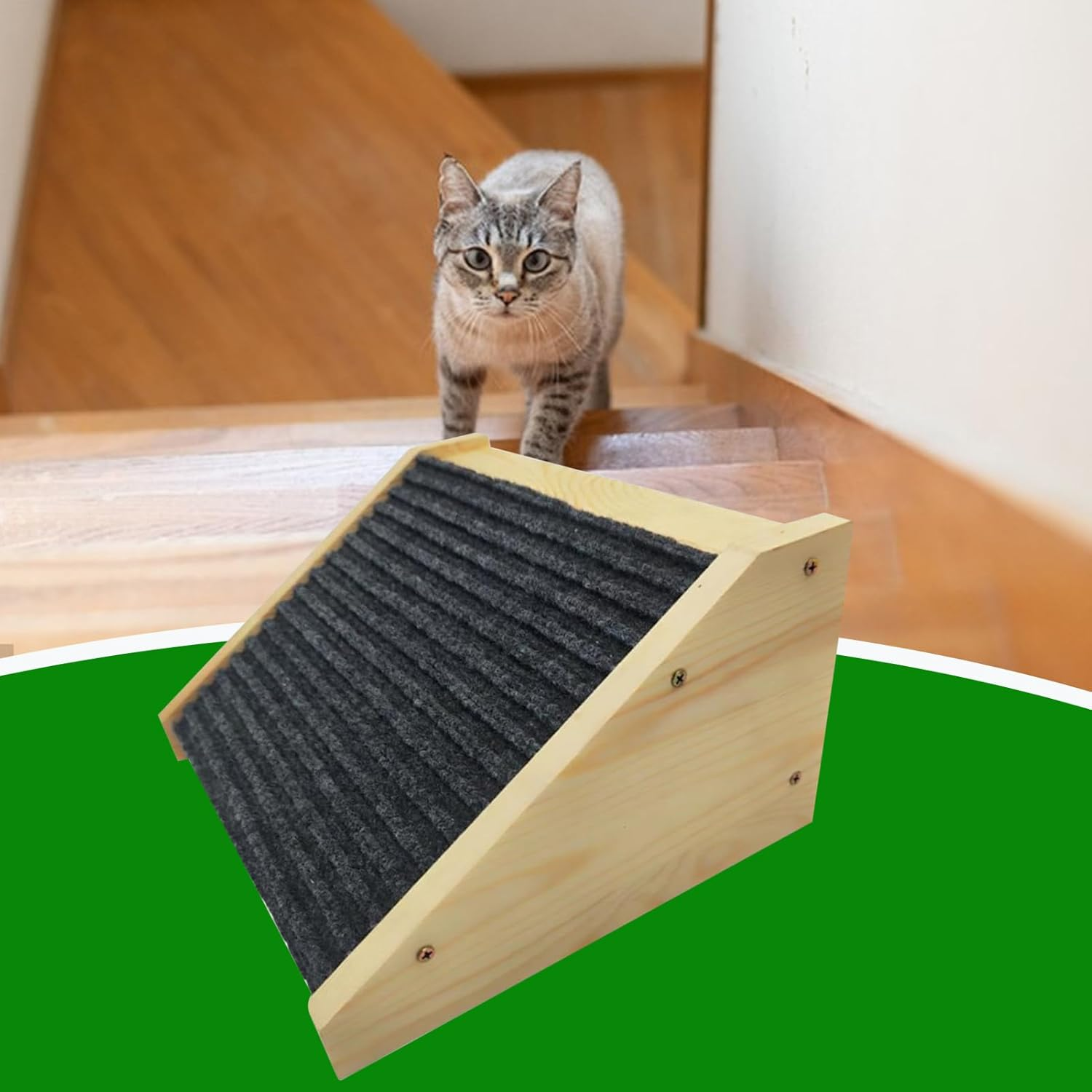 Dog Ramp for Sofa Solid Wooden Pet Ramp Car Dog Ladder with Non-Slip Traction Mat 30X15X25Cm Dogs Ramps Access Stair Assist for High Places for Sofa, Bed, Couch,Car image number 6