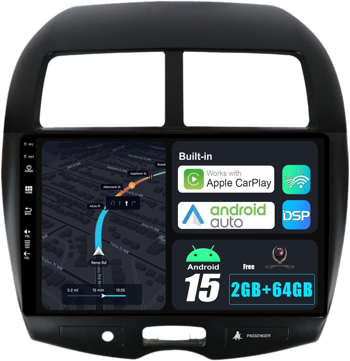 Android 15 Car Stereo Fit for Mitsubishi ASX (2010-2019) - Wireless Carplay + Android Auto - [2G+64G] - Rear Camera Free - IPS 10.1 Inch 2 Din - Support Steering Wheel Wifi 4G DAB Fast-Boot image number 1