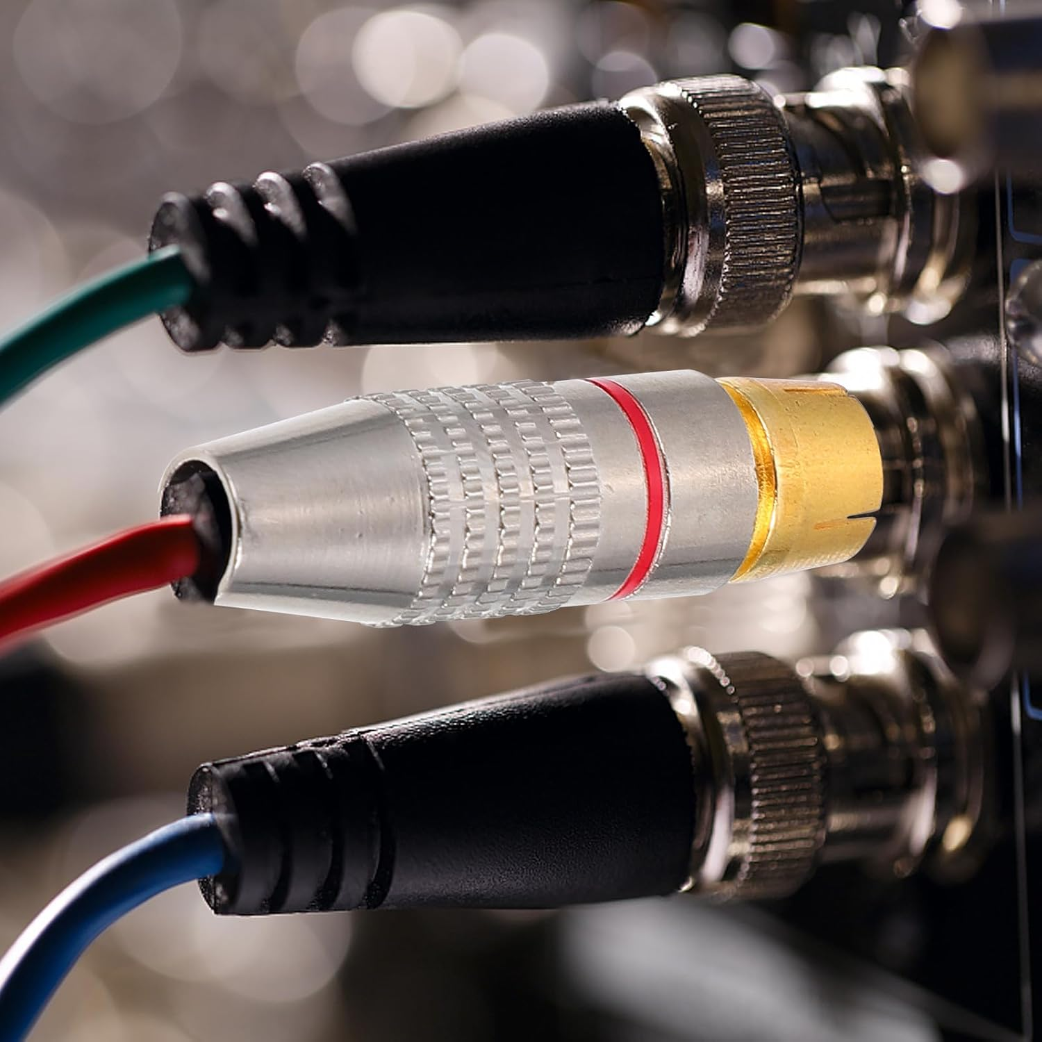 GALPADA 4Pcs Gold Plated Audio Video Male Plugs Metal Speaker Connectors Rings for Professional Av Cable and Home Audio Speaker Systems image number 6