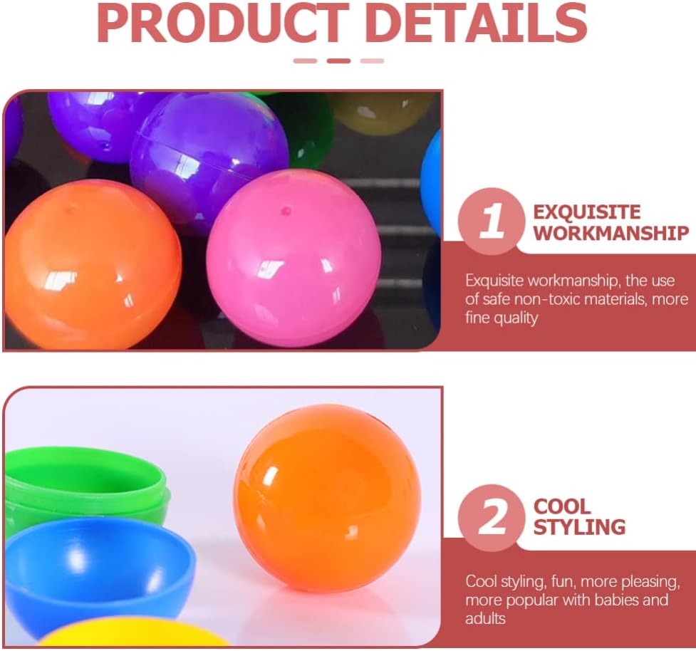 4CM Hollow Bingo Lotto Game Ball 50Pcs Plastic Colorful Balls Raffle Balls Table Activity Balls Fillable Easter Egg Toy Vending Machine Capsules image number 4
