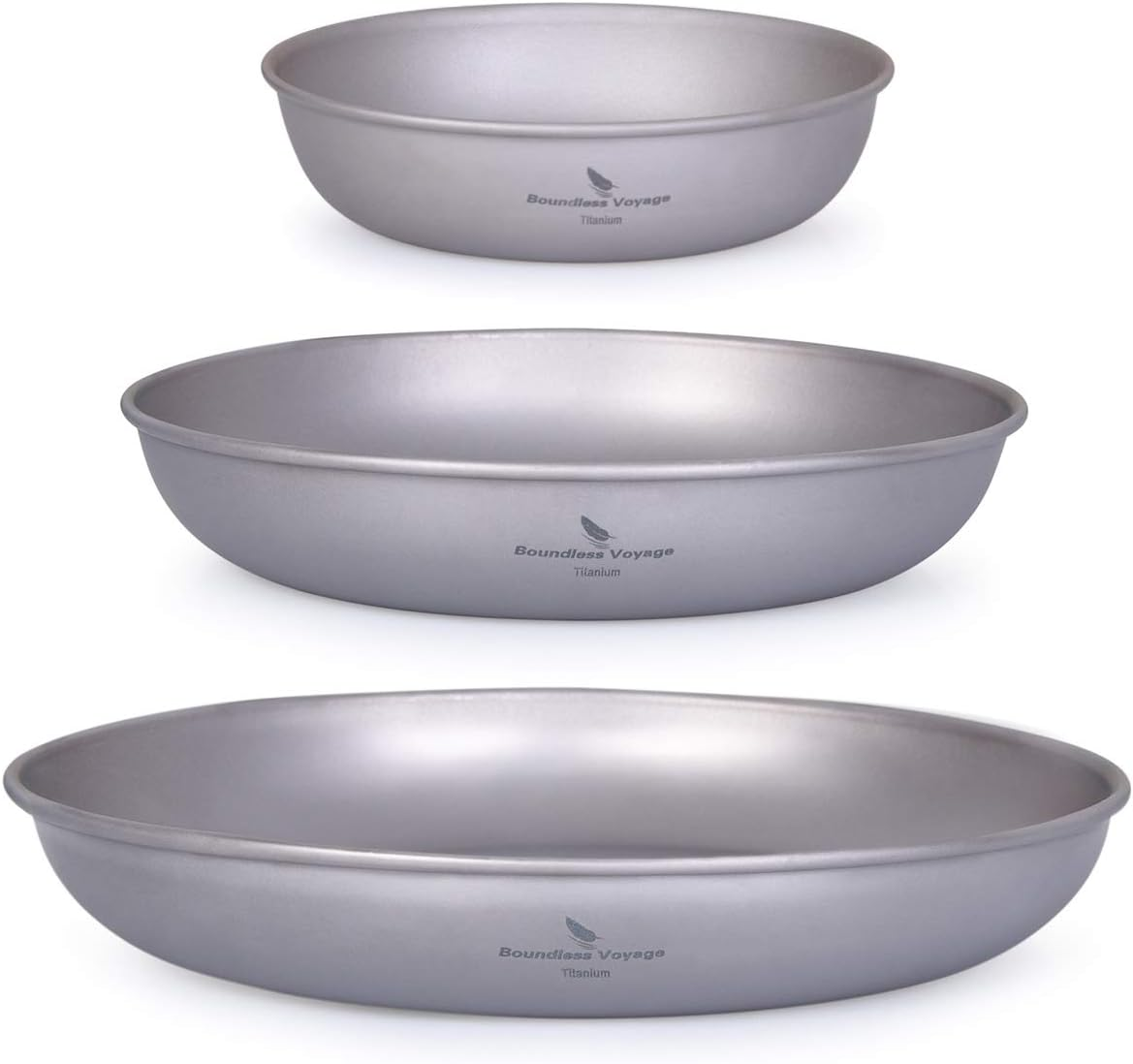 Boundless Voyage Ultralight Titanium Pan Dish Plate with Carry Mesh Bag Outdoor Camping Tableware Cookware Mess Kit