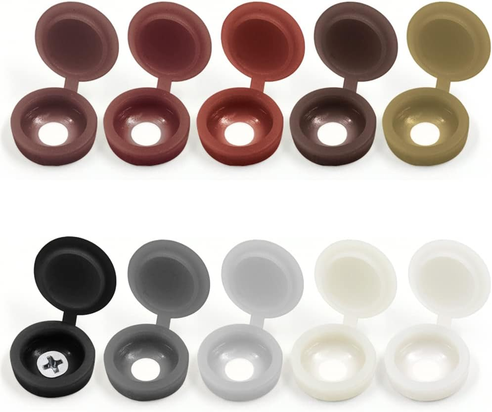 200 Pieces Hinged Screw Cover Caps, Fold Screw Snap Covers Washer Flip Tops, Colorful Screw Cap Covers (200Pcs) image number 4