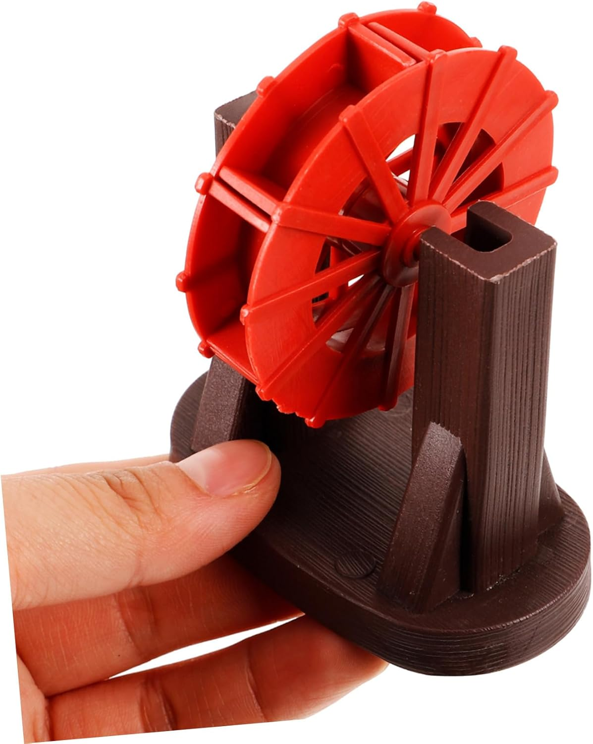 BESPORTBLE 2Pcs Mini Aquarium Water Mill Rotating Fountain Fish Tank Landscape Ornament for Zen Garden Desktop Decor Red Silent Operation Air Purification image number 3