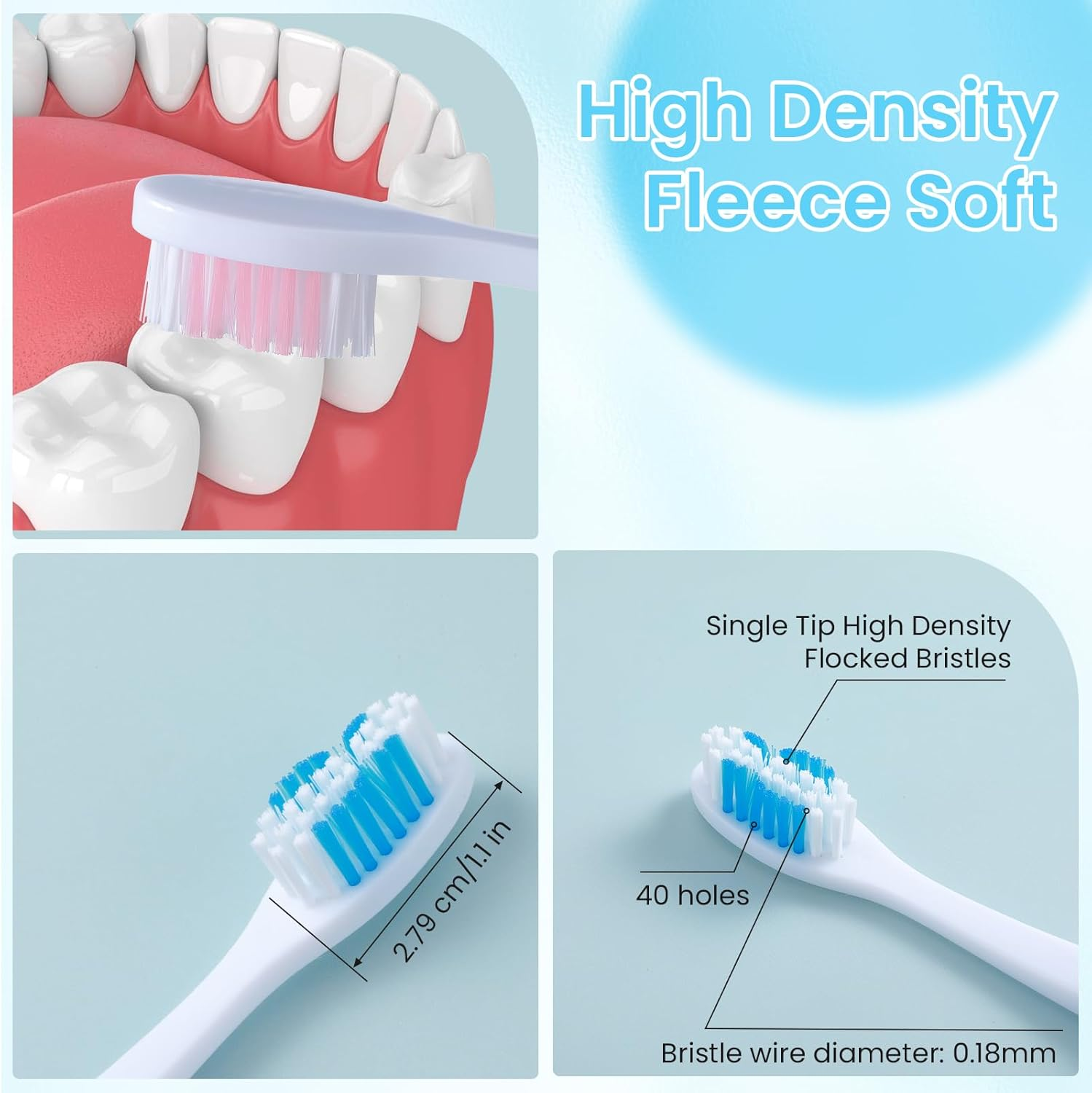 Aeaocvo 2Pcs Folding Toothbrush, Portable, Soft Travel Size, for Hiking, Camping, Traveling image number 1