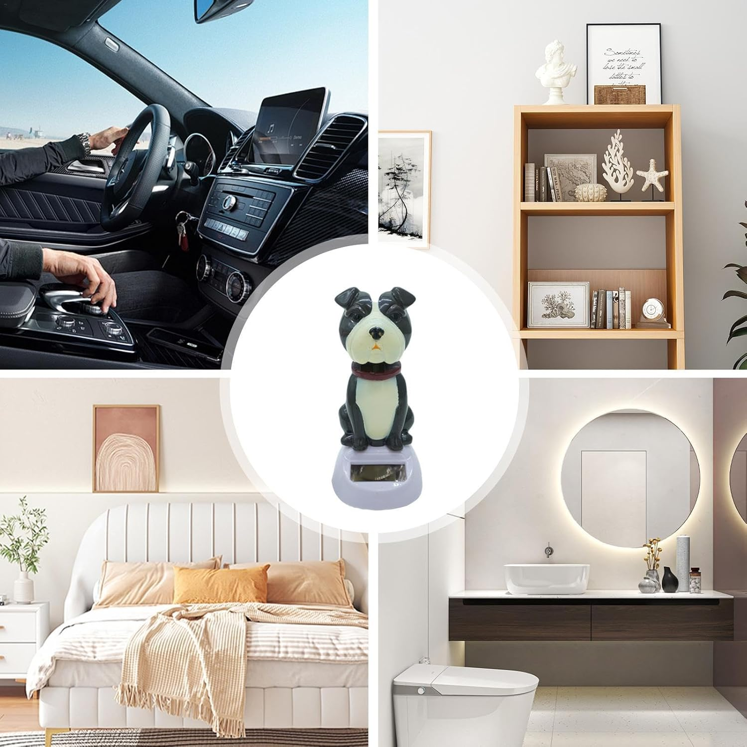Acunny Solar Animal Figurines, Fun Solar Figures for Car Dashboard - Solar for Dog | Cute Dog Bobble Headed Board Decoration Toy image number 3