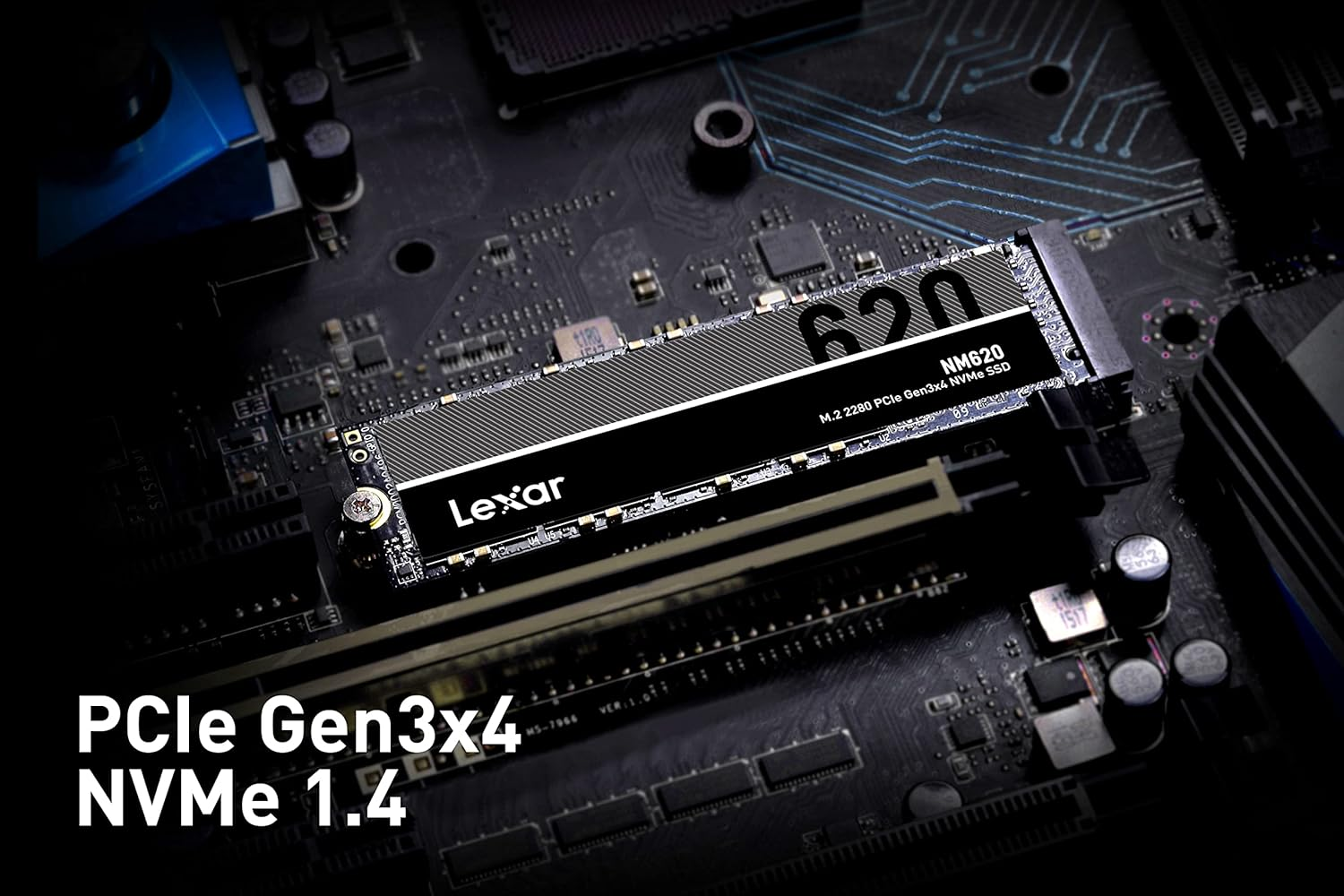 Lexar NM620 512GB SSD, M.2 2280 Pcie Gen3X4 Nvme 1.4 Internal SSD, up to 3500Mb/S Read, 2400Mb/S Write, 3D NAND Flash Internal Solid State Drive for PC Enthusiasts and Gamers image number 6