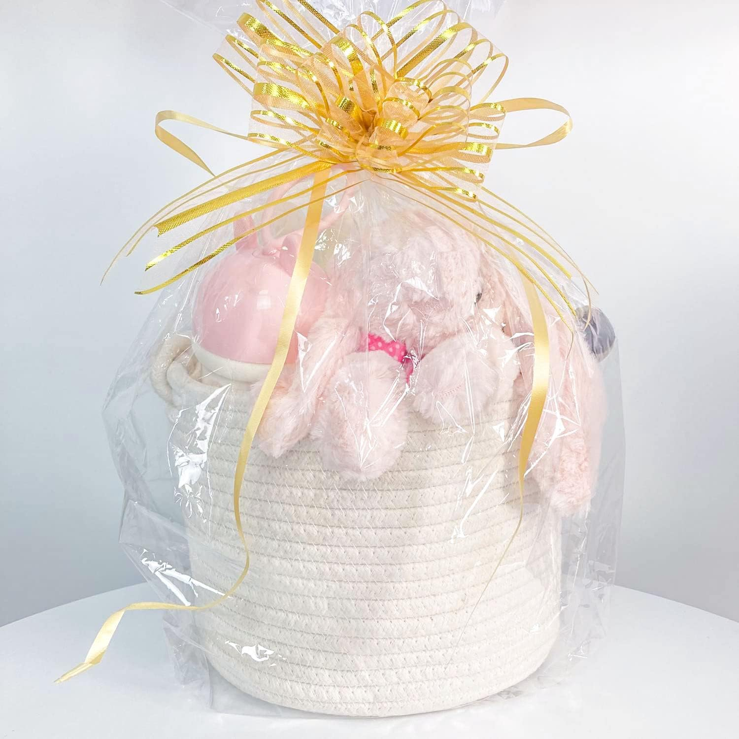 Abenkle Small Woven Basket, Cotton Rope Shelf Storage Basket, Small round Easter Basket, Cute Baby Basket, Decorative round Bin for Nursery Bedroom Bathroom, 9.4" X 9.4"X 7.1" Empty Gift Basket - Brown-A image number 3