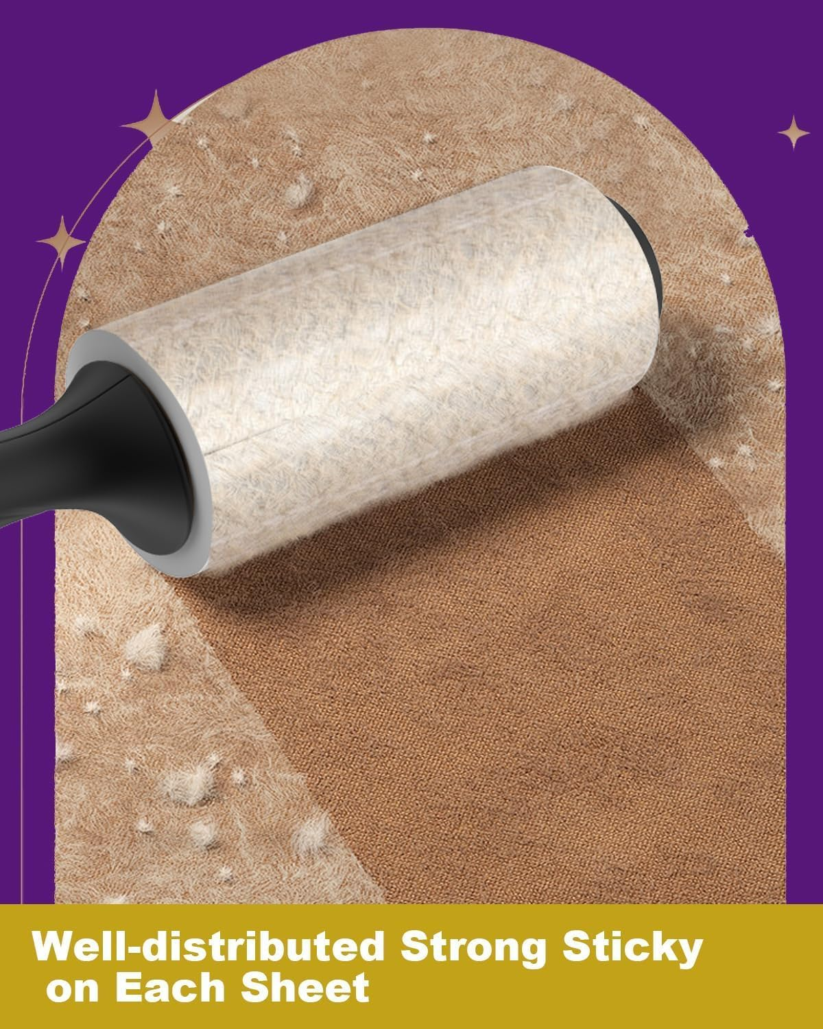 Sebtle Lint Roller, 540 Sheets Extra Sticky Pet Hair Remover Roller for Clothes Sofa Carpet Couch Sweater Furniture, Cats Dogs Pet Hair Remover, 2 Handles W/ 6 Refills image number 5