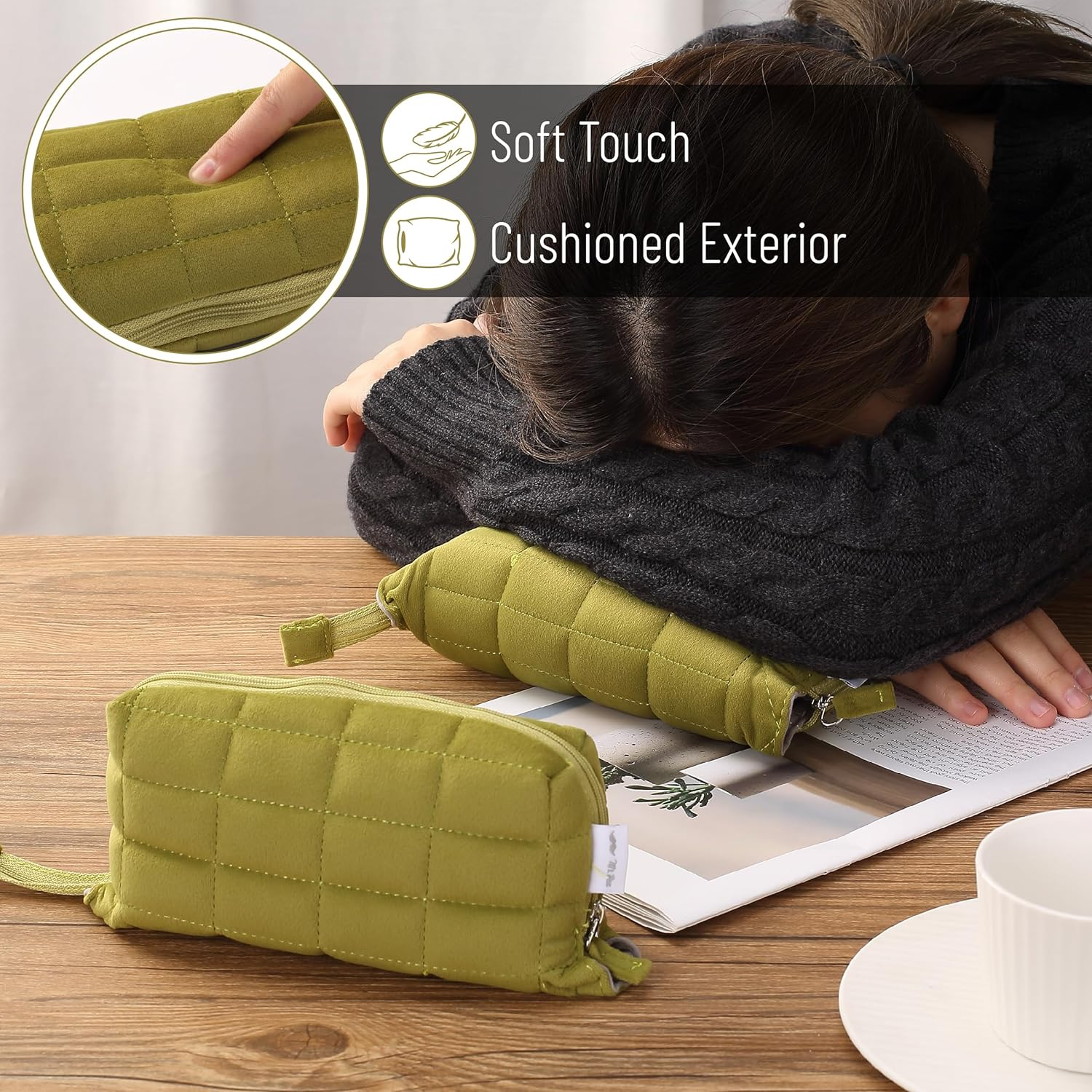 Mr. Pen- Large Capacity Pillow Pencil Case, Pencil Pouch, Pencil Bag, Pen Case, Pen Pouch, Pen Bag, Pencil Pouches, Pencil Bags, School Pencil Case, College Pencil Case, Makeup Pouch image number 3