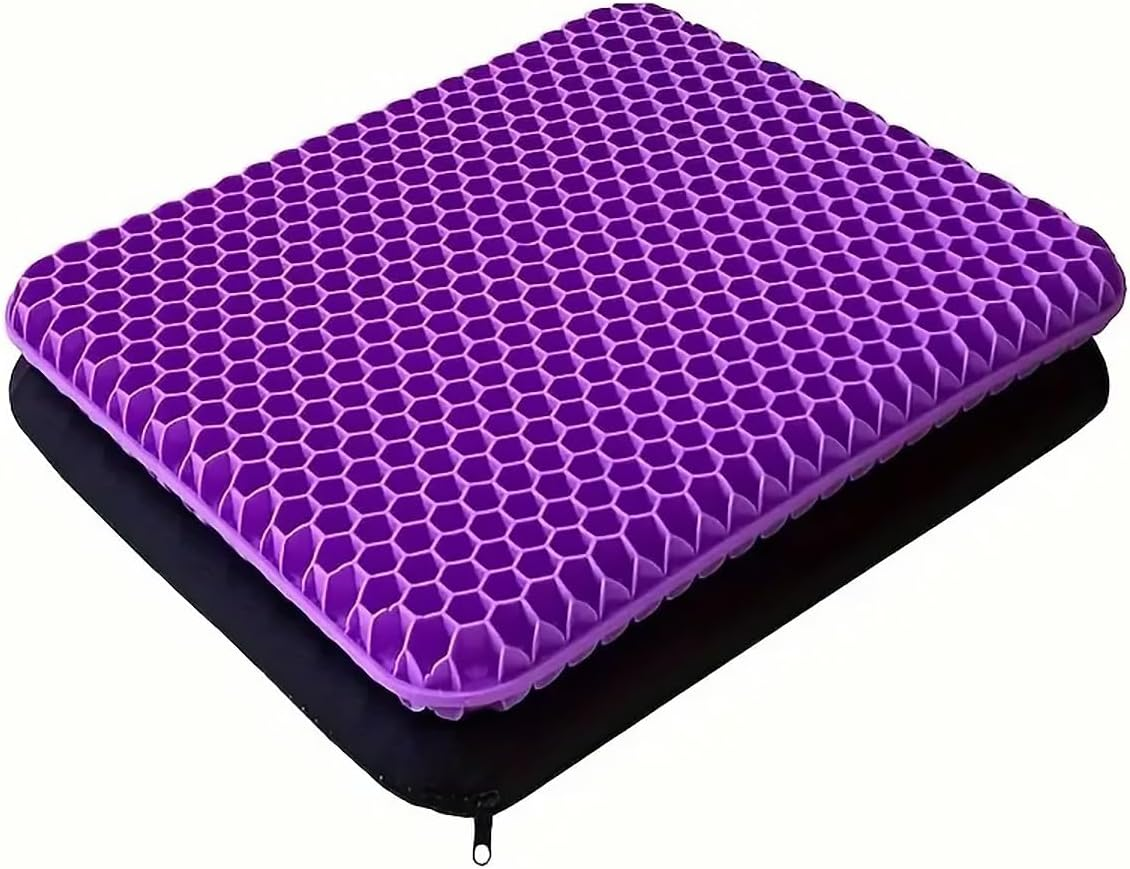 AIMALL Gel Seat Cushion Honeycomb Design Large Size 15In/15.7In/16.5In/18.5In, Silicone Cooling Pad with Non-Slip Bottom & Breathable Cover for Office, Car, Home