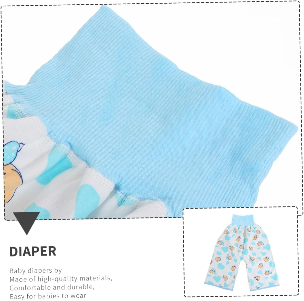 Leakproof Diaper Pants for Boys Girls High Waist Underwear Washable Nappies Cartoon Patterns