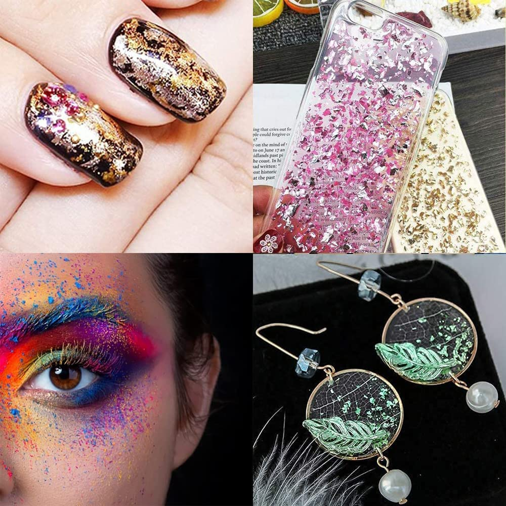 600 Pieces Imitation Gold Foil Sheets, Betterjonny 12 Colors 8X8.5Cm Gold Leaf Paper for Decoration Arts Nail Painting Gilding Crafting image number 5