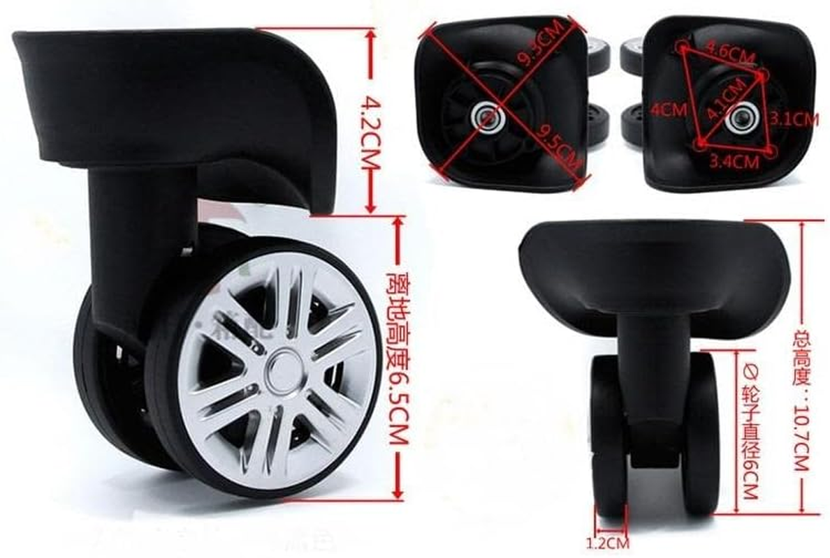 Ronyme Universal Swivel Suitcase Baggage Casters Cases Black image number 4