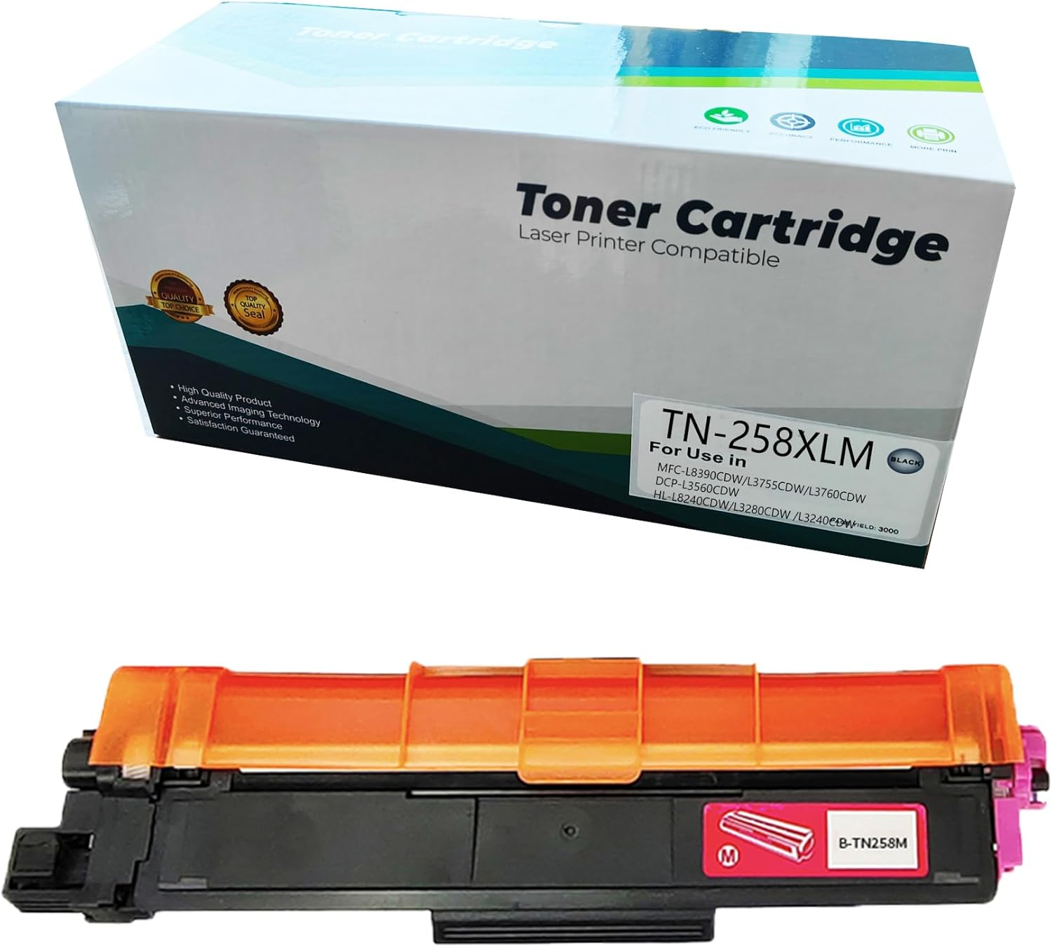 JOJOBE Planet TN-258XLM Compatible Toner Cartridge with Brother MFC-L8390CDW L3755CDW L3760CDW L8240CDW HL-L3280CDW L3240CDW DCP-L3520CDW L3560CDW , 2300 Pages per Cartridge Magenta image number 5