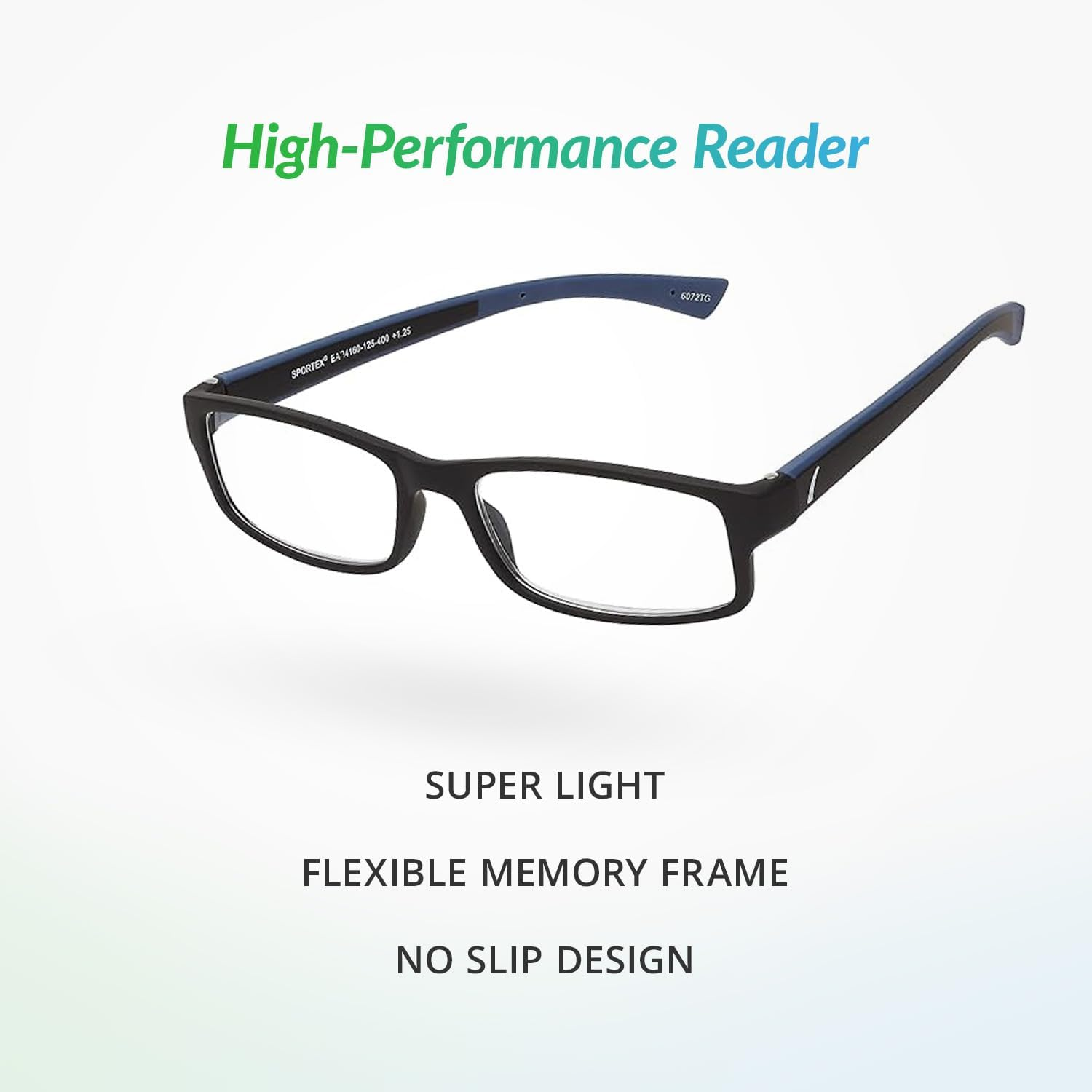 Sportex SAV Men'S AR4160 Reading Glasses - Flexible, Durable, Ultra-Lightweight, High-Performance Readers for Men, Blue