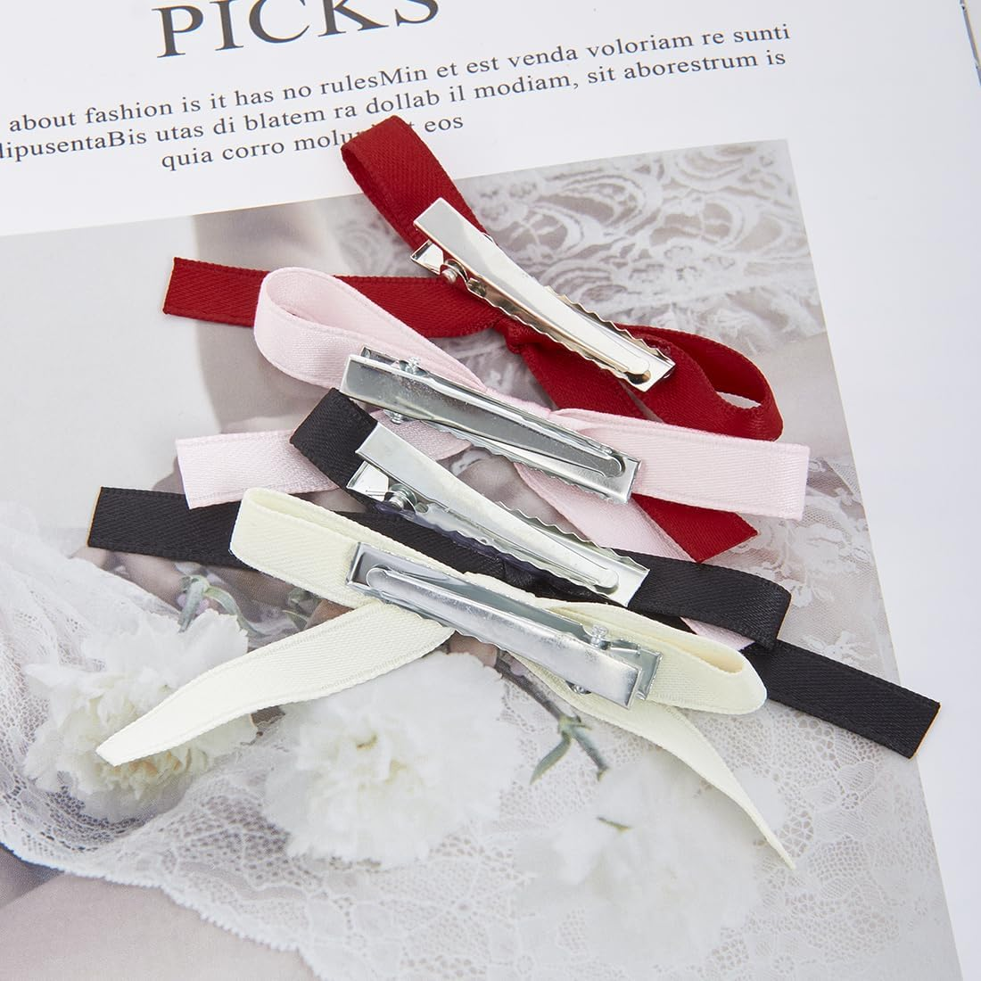 UTSAUTO 20 Pcs Silky Satin Bow Hair Clips, 4 Colors Metal Clips Mini Bowknot Hair Barrettes Ribbon Hair Accessories for Women Girls.