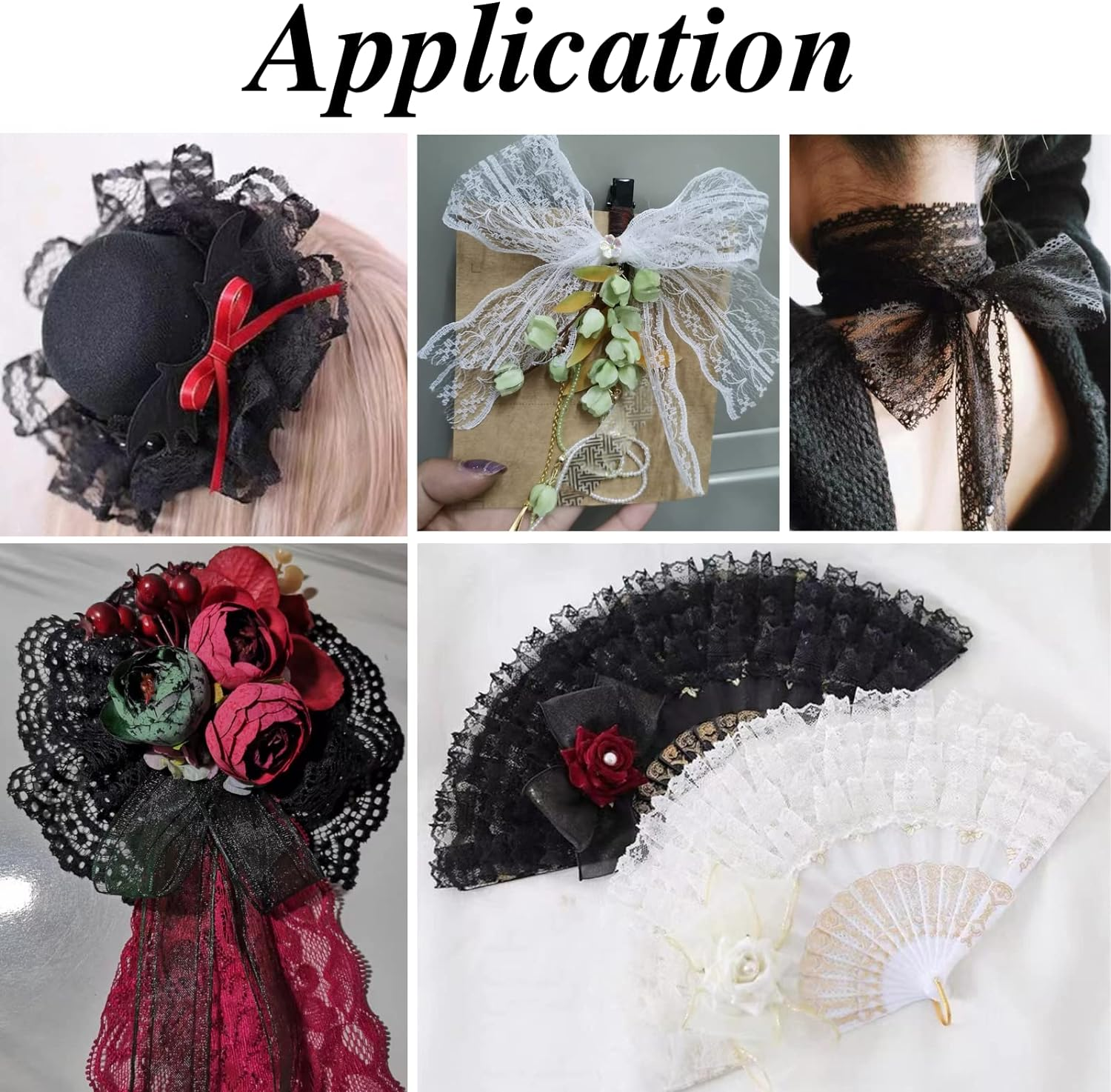 ZNZAKKA White Lace Ribbon Sewing Flower Lace Trim for Crafts Bridal Wedding Decorations, Bouquet and Gift Packaging (1.4Inch, 22 Yards) image number 3